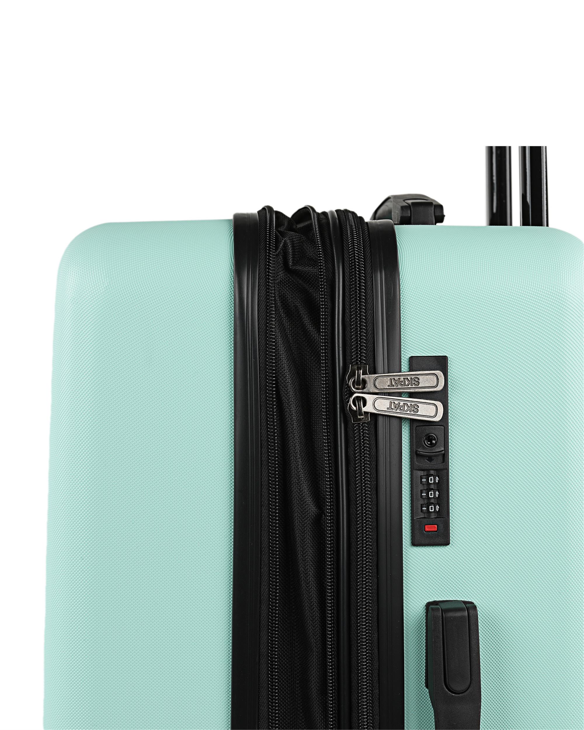Maleta mediana expandible Lisboa dura extensible con capacidad de 74 Litros - SKPAT - Gris oscuro Verde menta-4