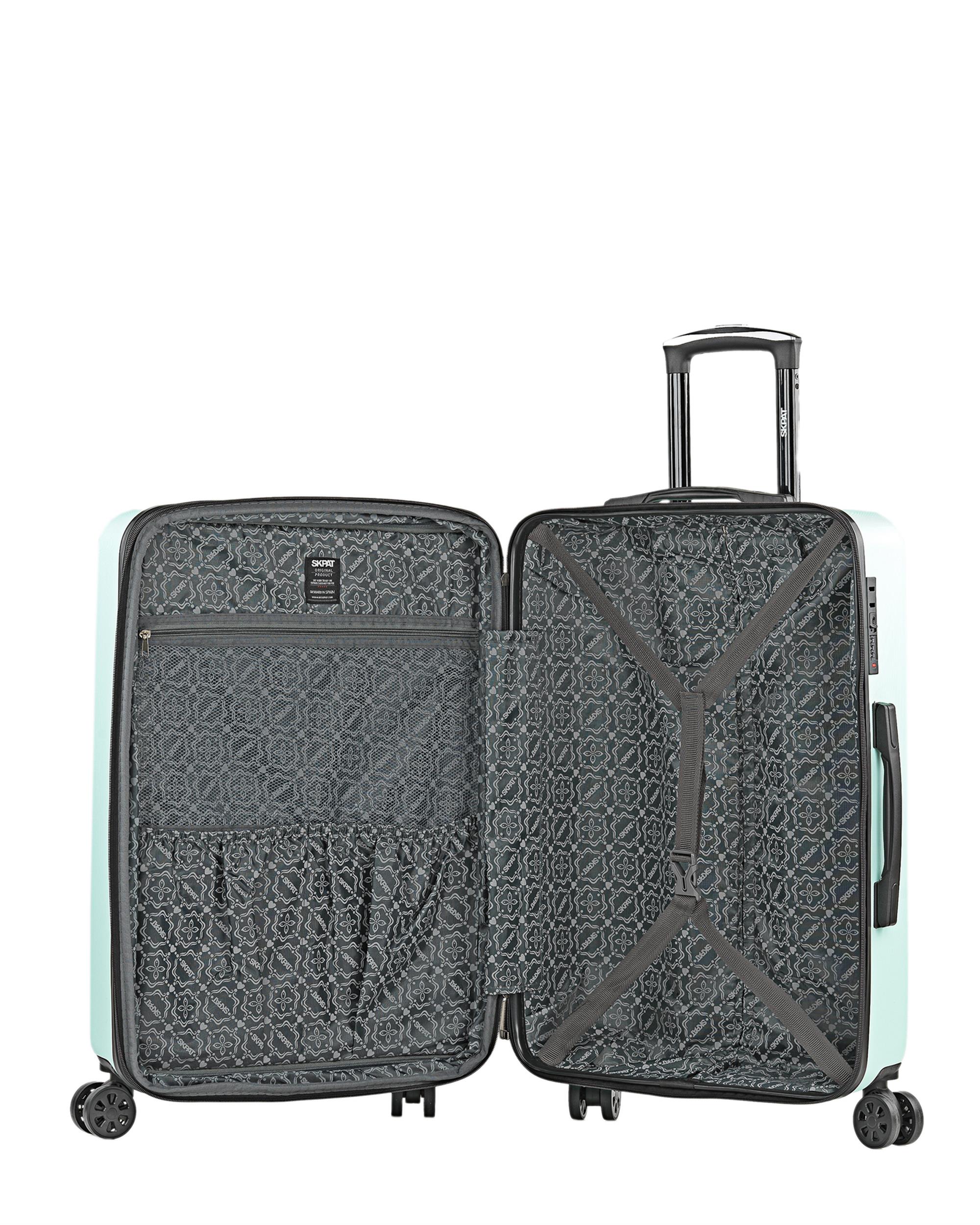 Maleta mediana expandible Lisboa dura extensible con capacidad de 74 Litros - SKPAT - Gris oscuro Verde menta-6