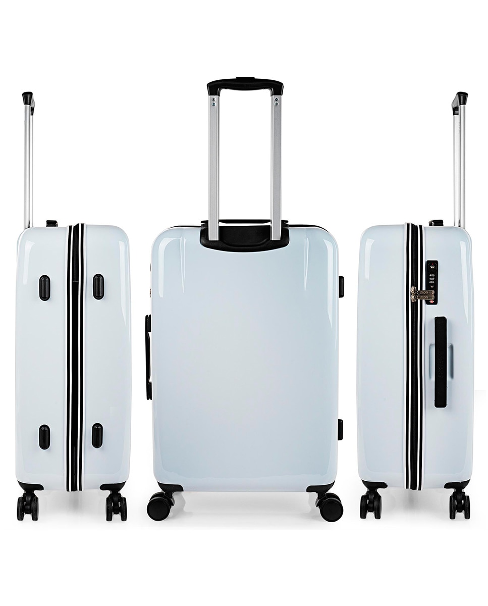 Juego de Maletas Mediana y neceser rígidas Niza con capacidad de 67,5 L - SKPAT - Azul / Blanco Azul / Blanco-2