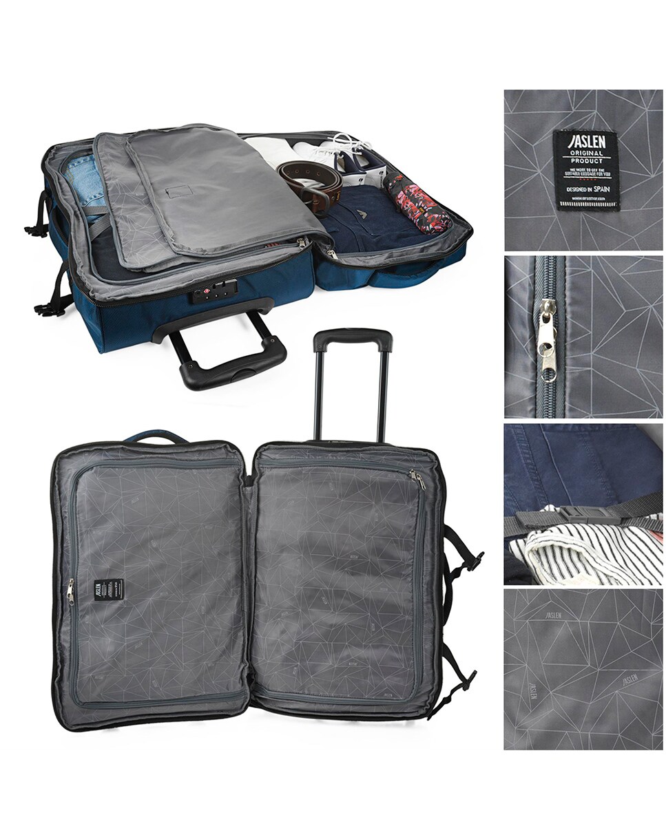 Maleta grande expandible Treviso blanda con capacidad hasta 70L Azul marino-5