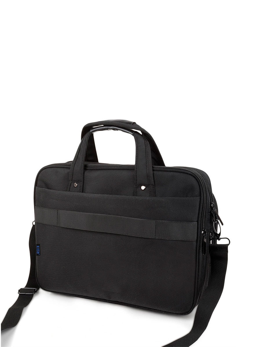 Imagen 5 de Bolsa maletín hombre en negro con asa bandolera para portatil de 15.6 p - Jaslen - Negro Negro
