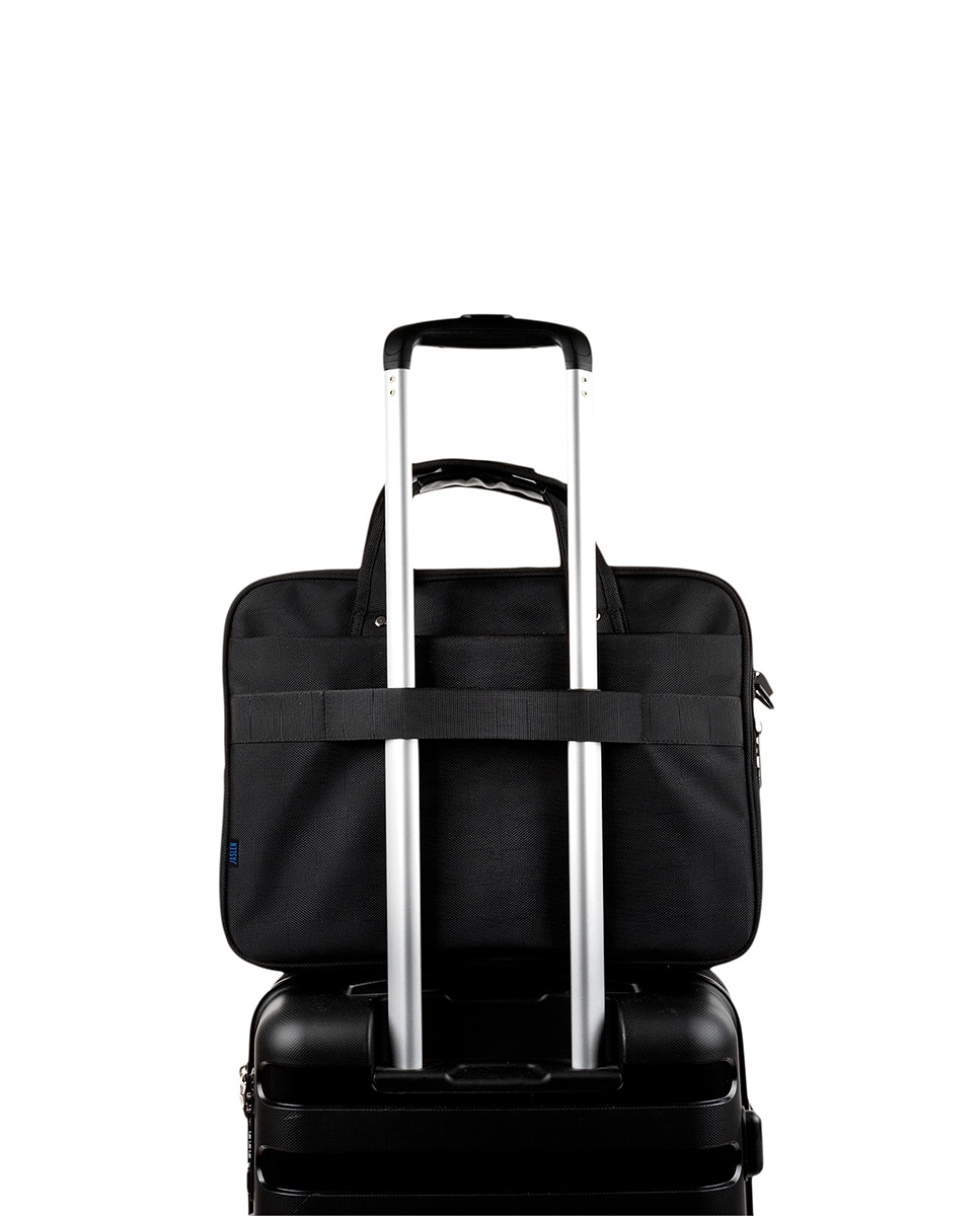 Imagen 6 de Bolsa maletín hombre en negro con asa bandolera para portatil de 15.6 p - Jaslen - Negro Negro