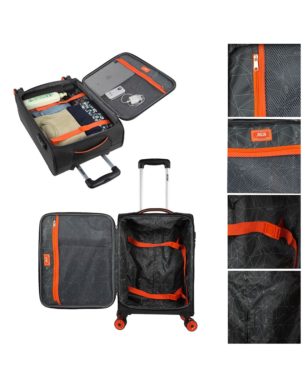 Maleta de cabina Colchester blanda con capacidad de 34L - Jaslen - Negro / Naranja Negro / Naranja-4
