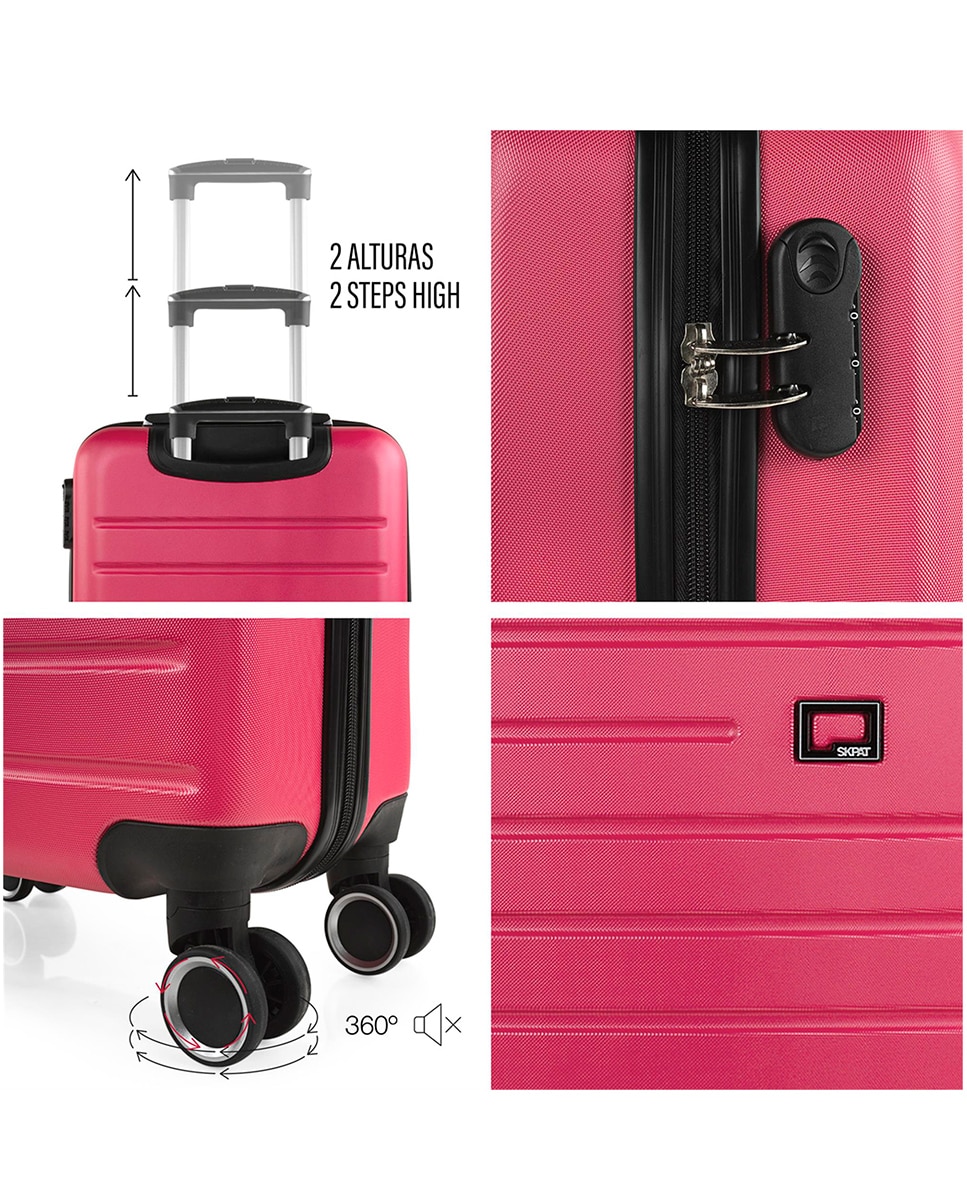 Maleta cabina Nantes rígida con capacidad 35 L - SKPAT - Rosa Rosa-5