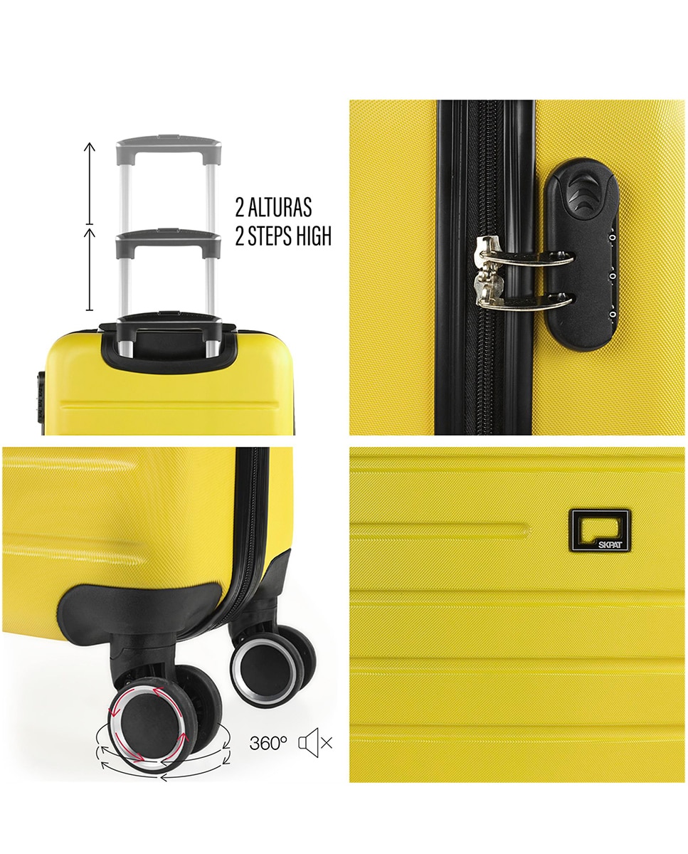 Maleta cabina Nantes rígida con capacidad 35 L - SKPAT - Amarillo Amarillo-5