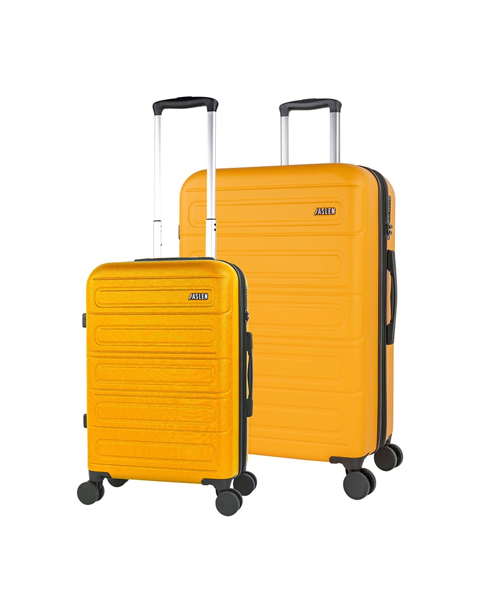 Imagen 1 de Juego de maletas (cabina y grande) brighton rígidas con capacidad de 80 l - Jaslen - Amarillo Amarillo