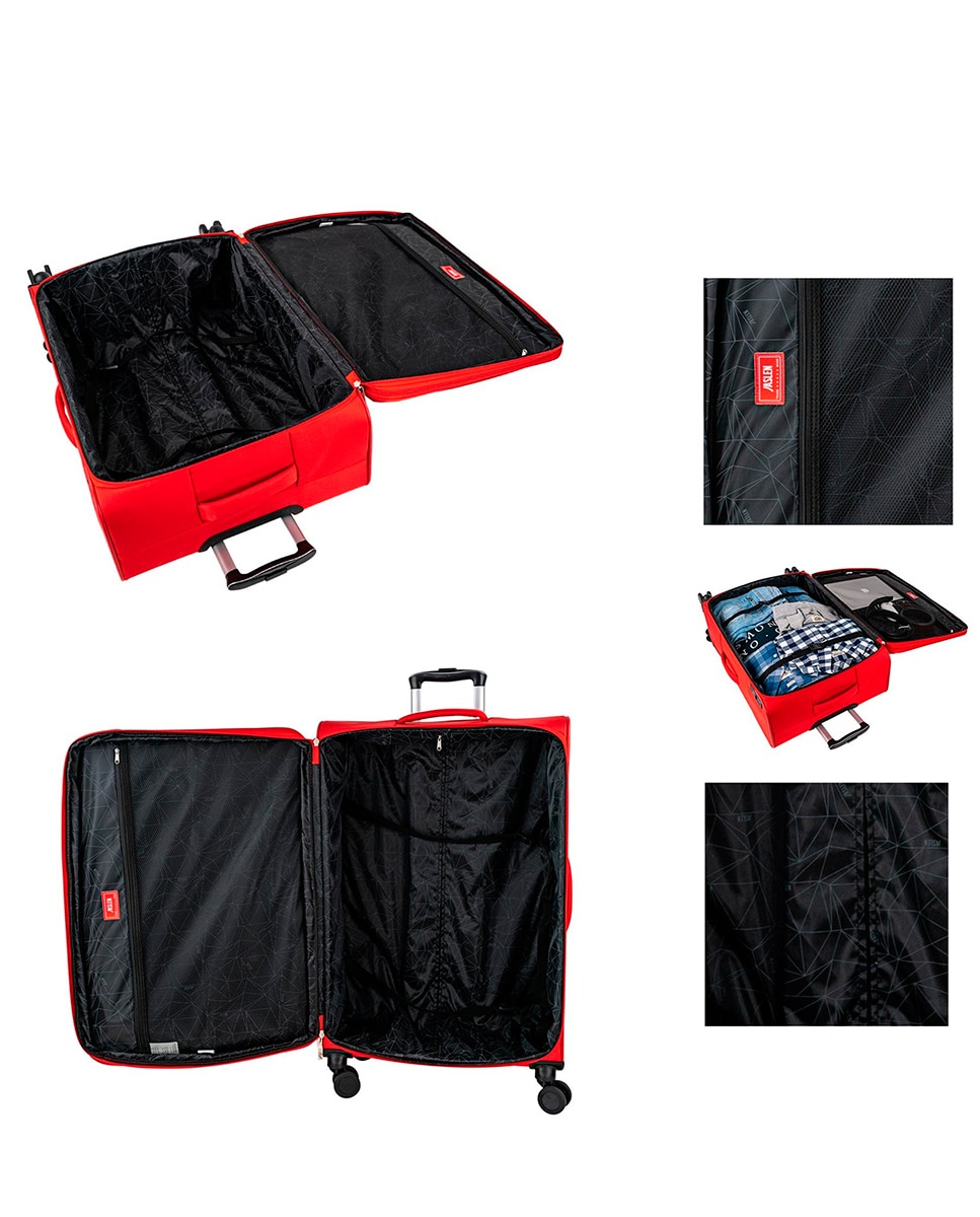 Maleta Grande Bradford semi-rígida con capacidad de 88 L - Jaslen - Rojo Rojo-4