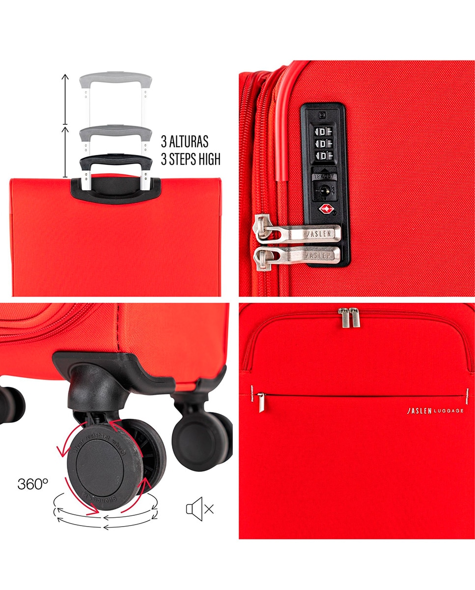 Maleta Grande Bradford semi-rígida con capacidad de 88 L - Jaslen - Rojo Rojo-5