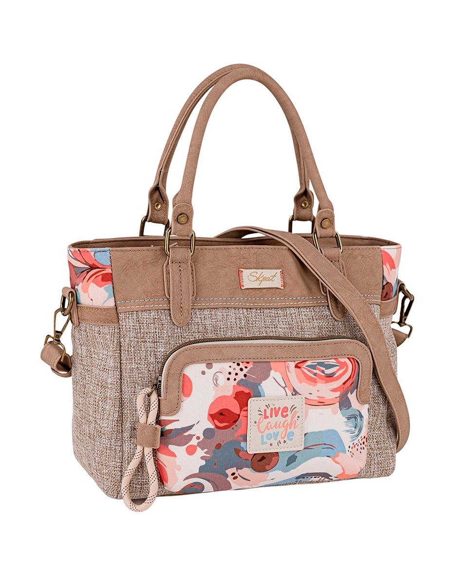 Imagen 0 de Bolso de mano marrón con diseño refinado Marrón