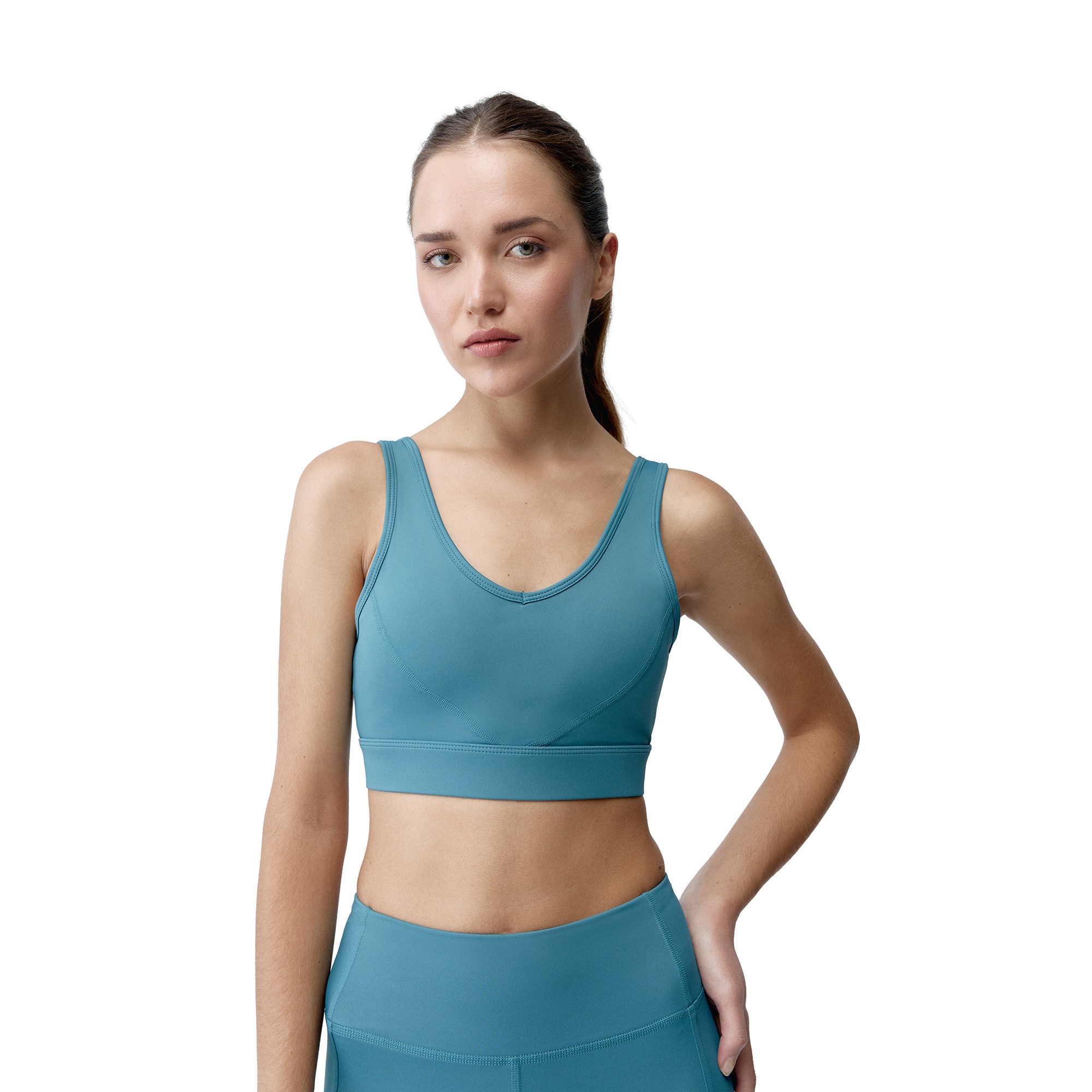 Born Top deportivo de mujer Devi Living Yoga Azul grisáceo