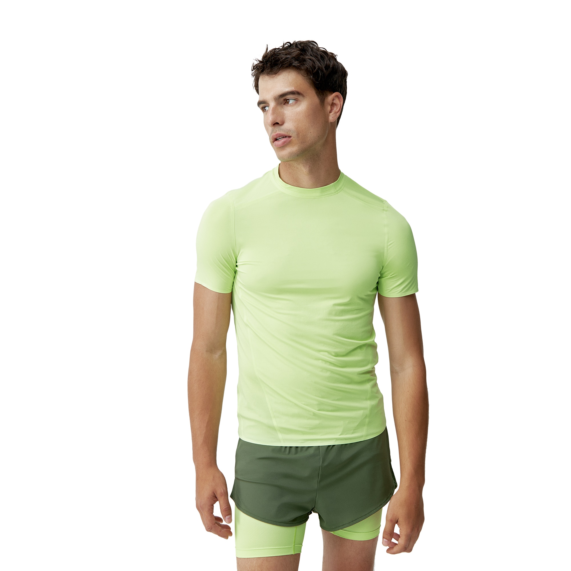 Born Camiseta de hombre Chad Living Yoga Verde neón