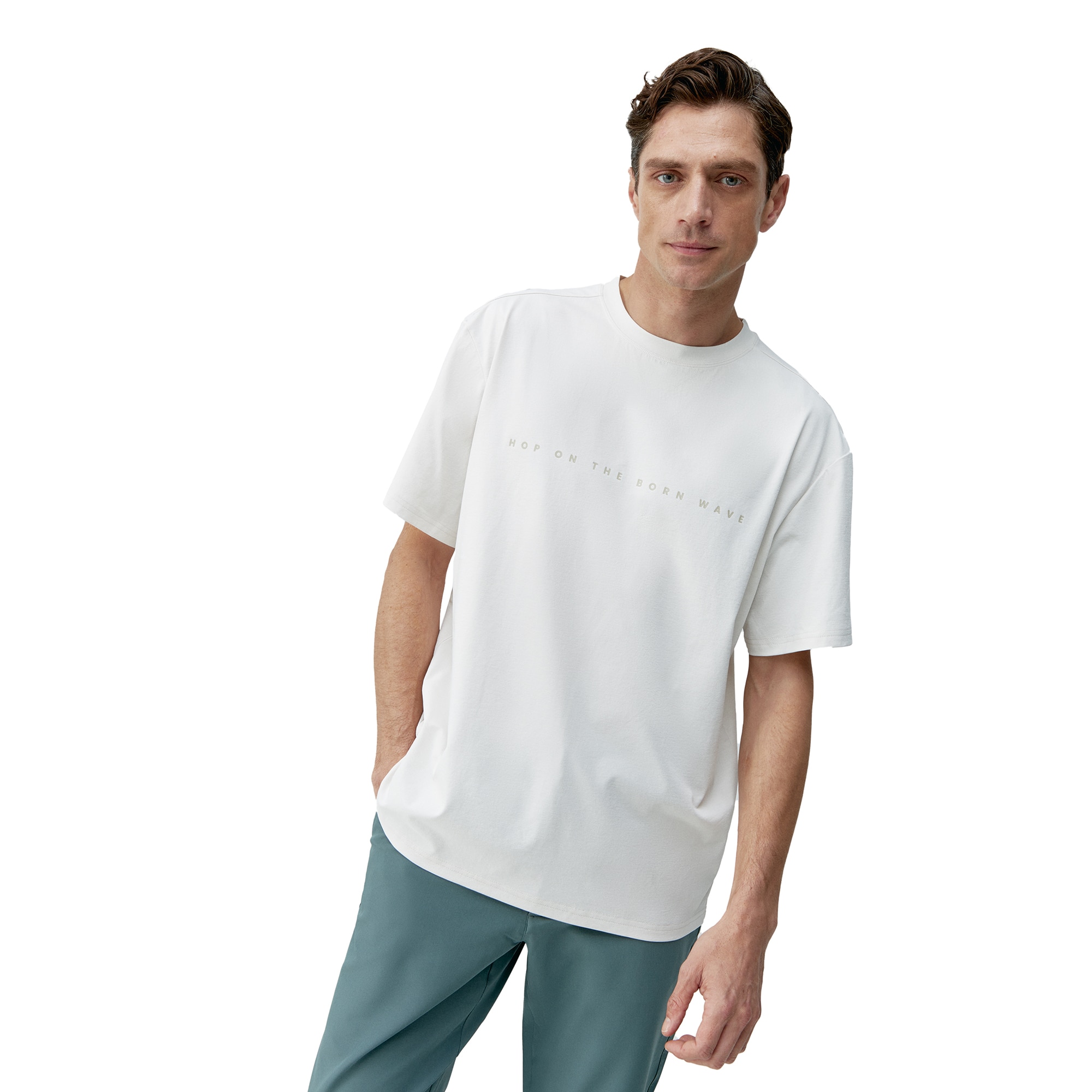 Born Camiseta de hombre Veneta Living Yoga Blanco roto