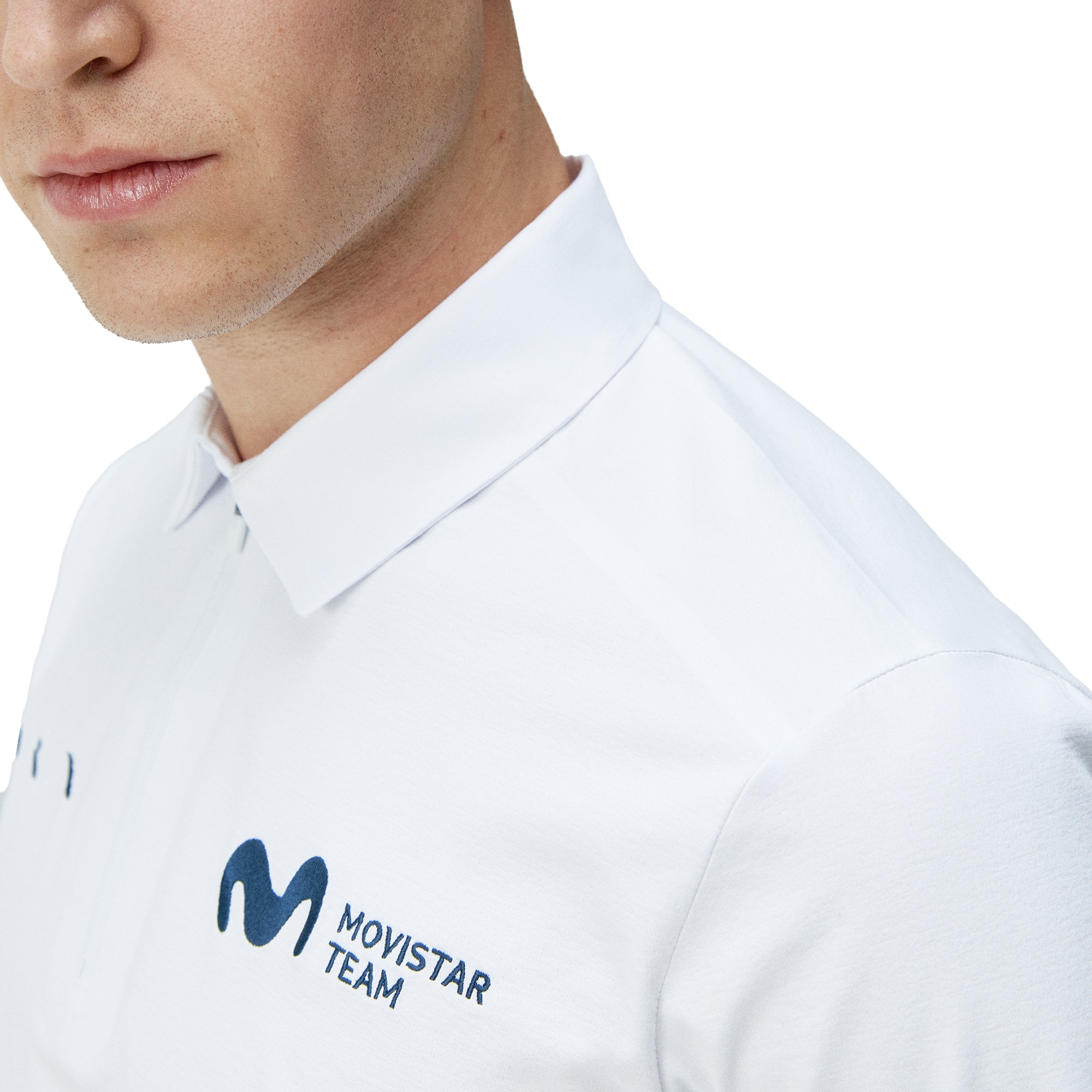 Polo de hombre Movistar Born Living Yoga - Blanco Blanco-5