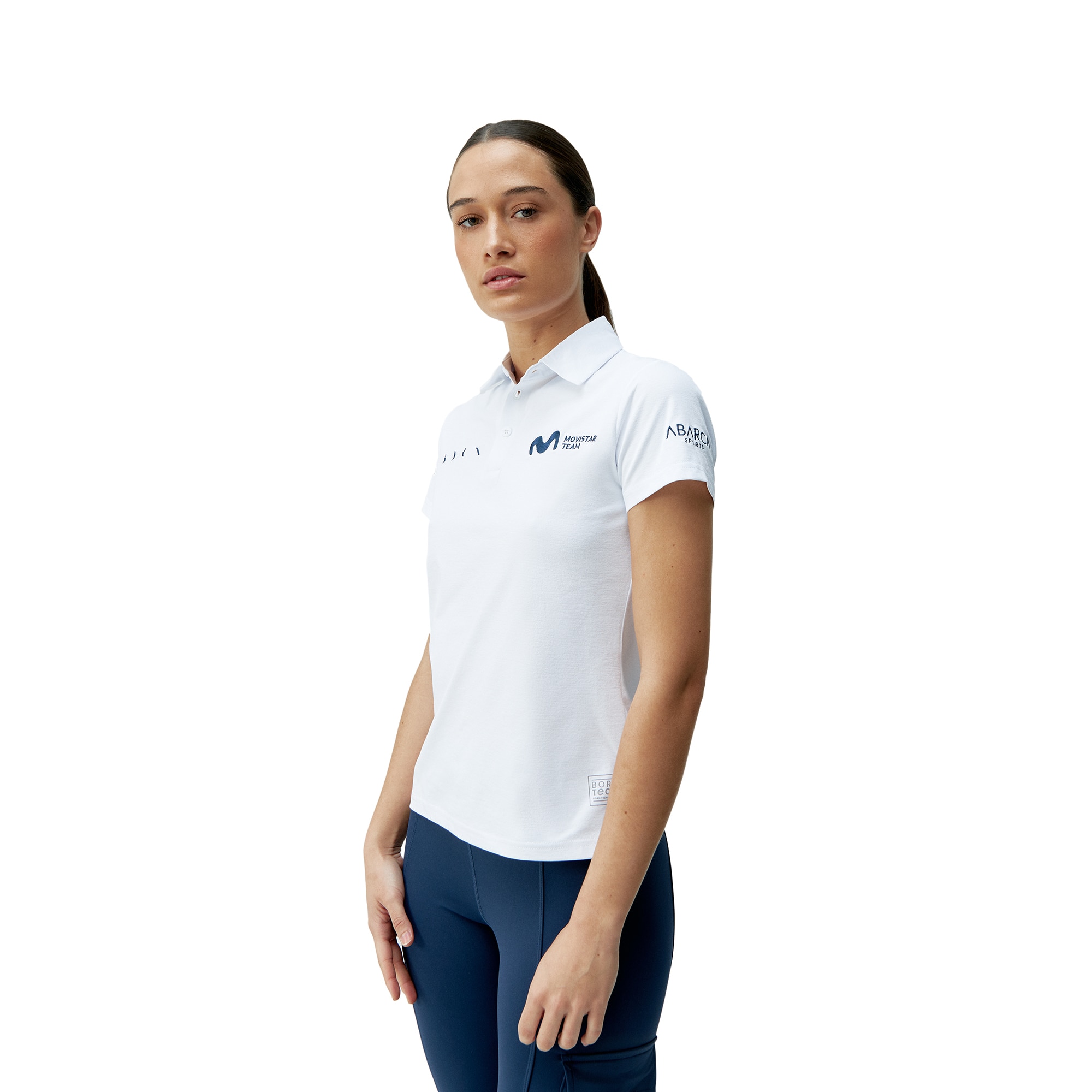 Born Polo de mujer Movistar Living Yoga Azul marino