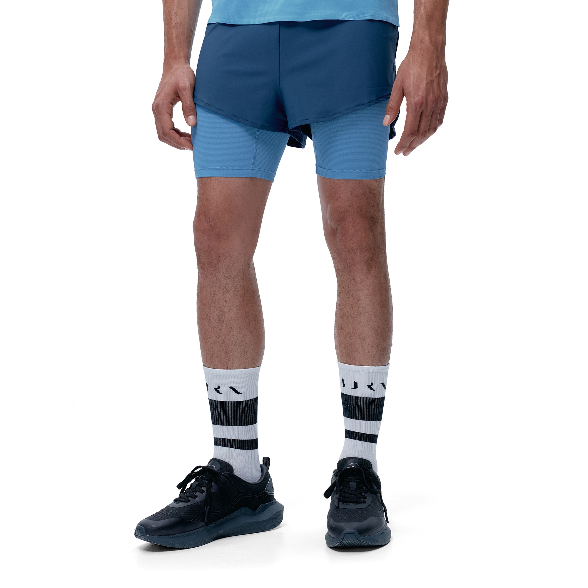 Pantalón corto de hombre Ontario Born Living Yoga - Azul claro / Azul marino Azul claro / Azul marino-1