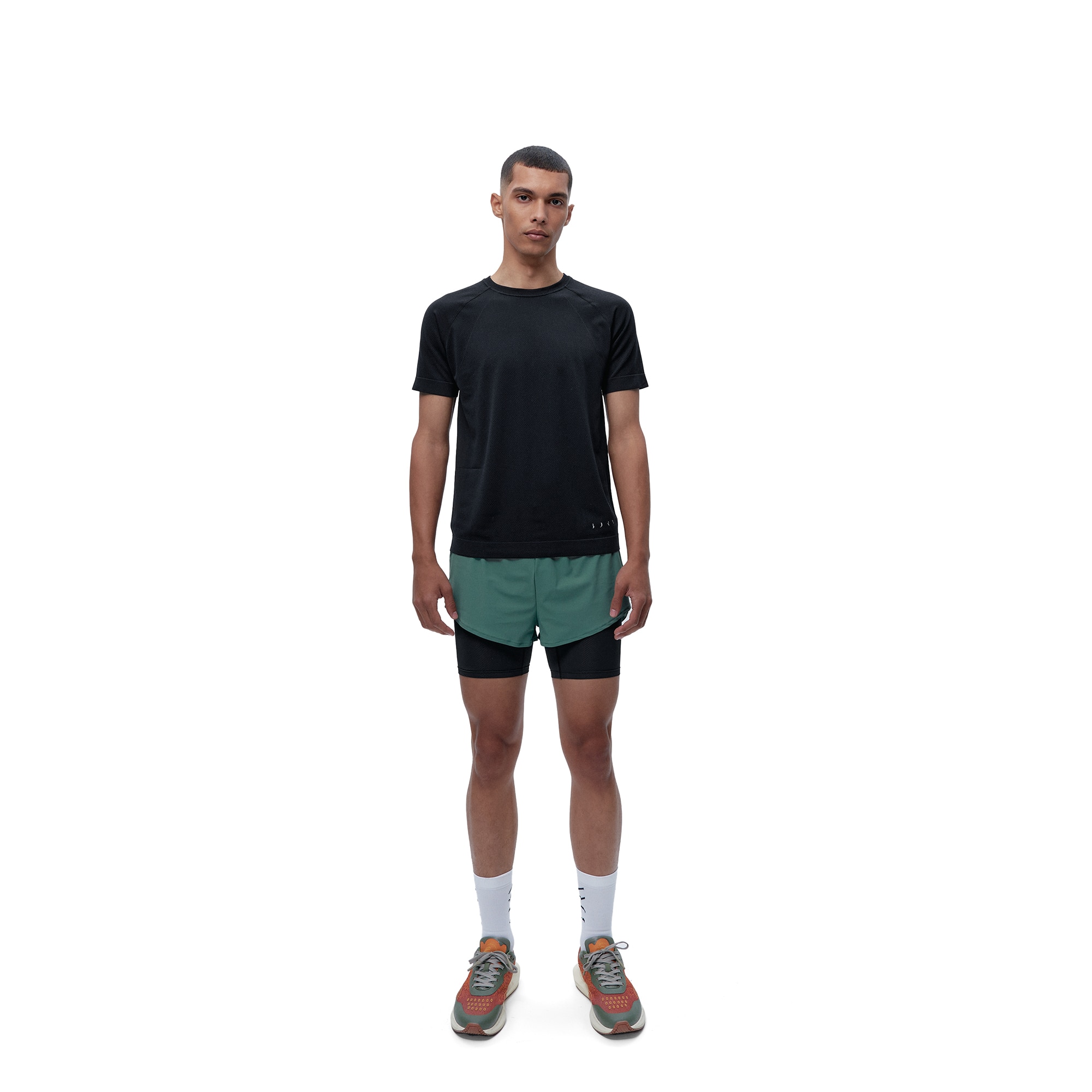 Pantalón corto de hombre Ontario Born Living Yoga - Negro / Verde Negro / Verde-5