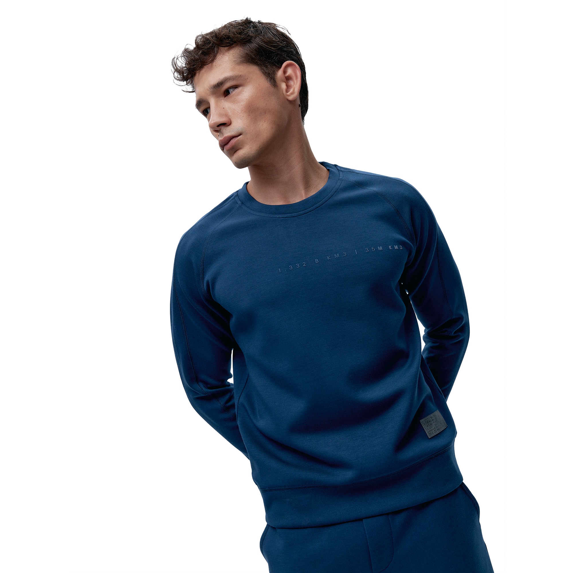 Born Sudadera de hombre Hughes Living Yoga Azul Océano