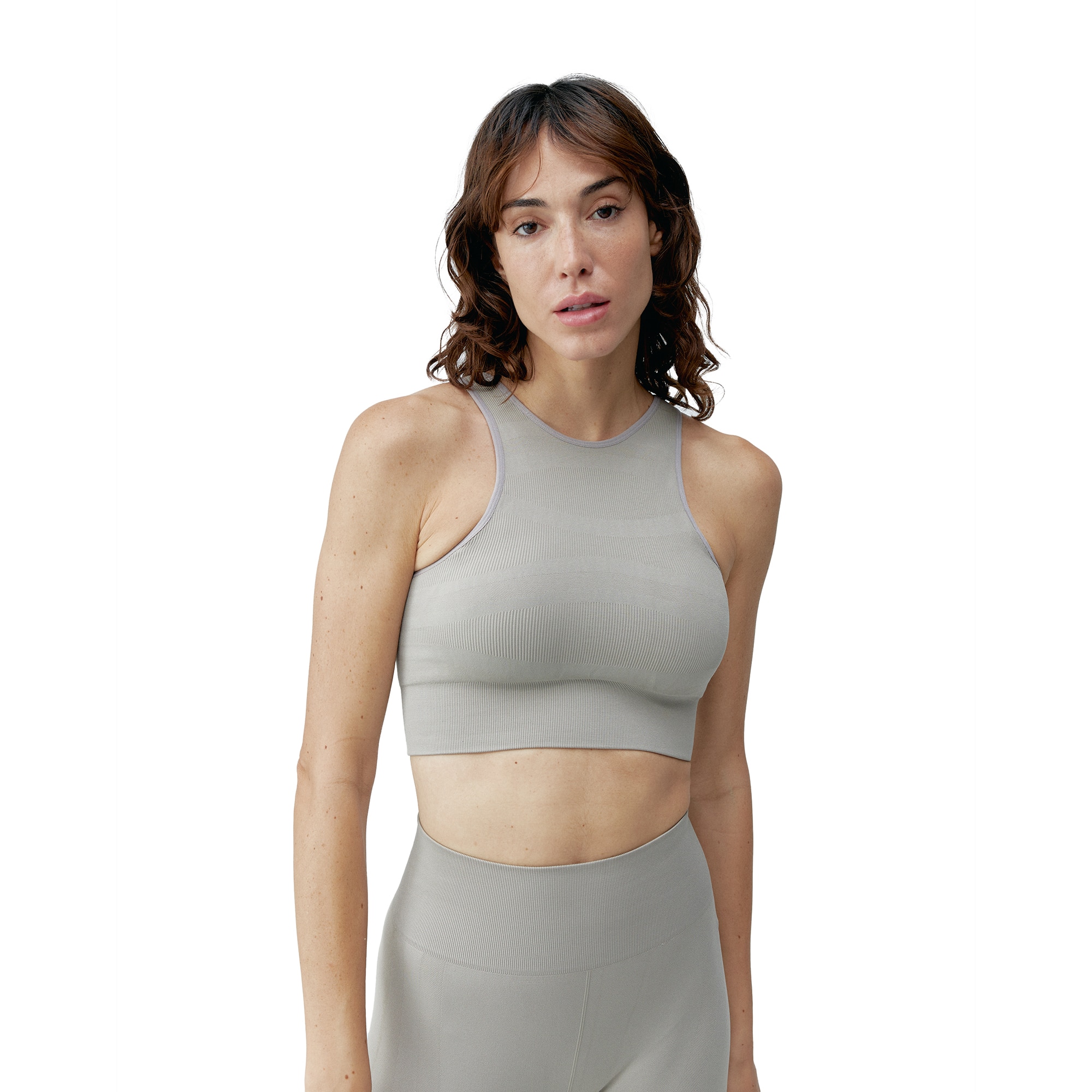 Born Top deportivo de mujer Alana Living Yoga Gris verdoso