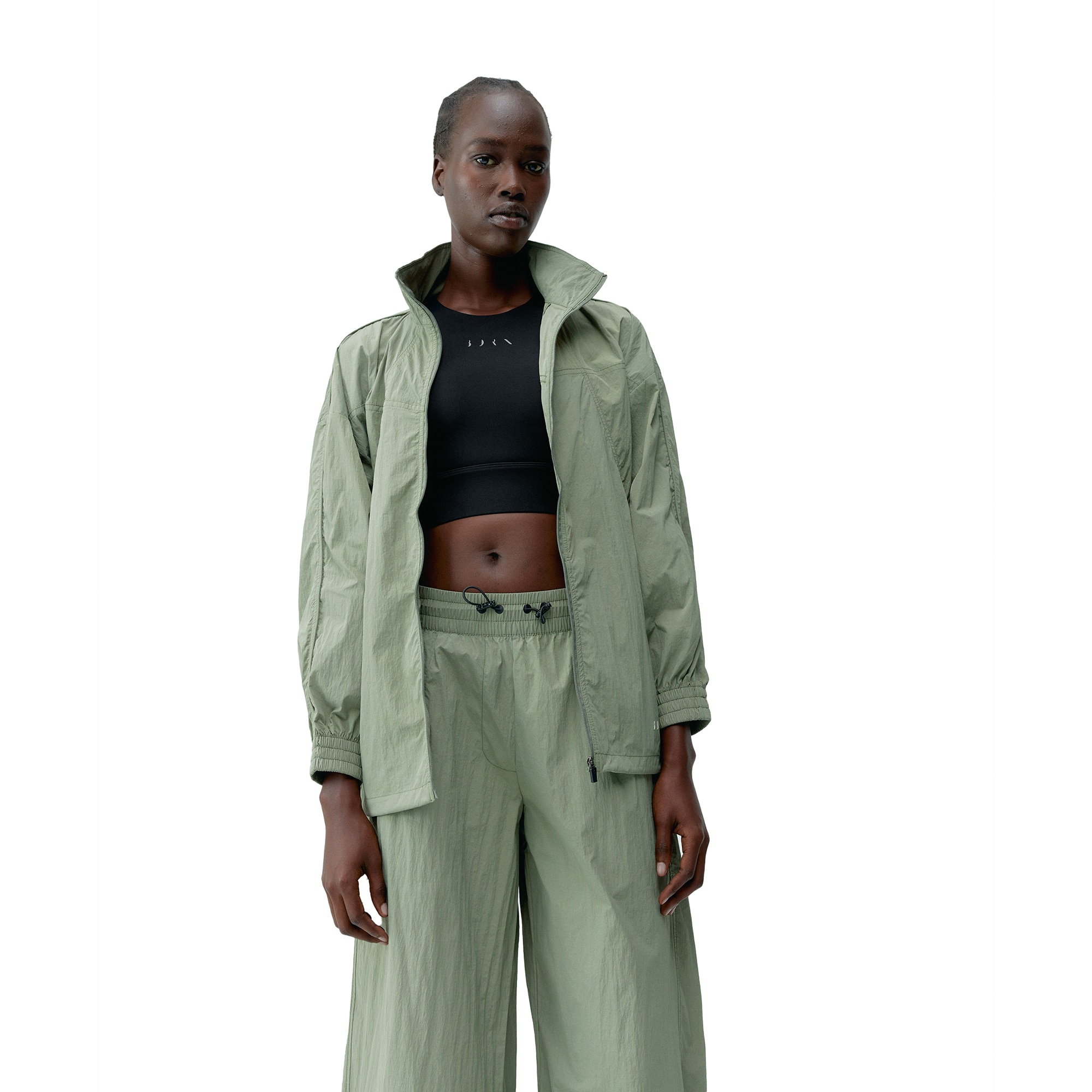 Born Chaqueta de mujer Amara Living Yoga Verde grisáceo