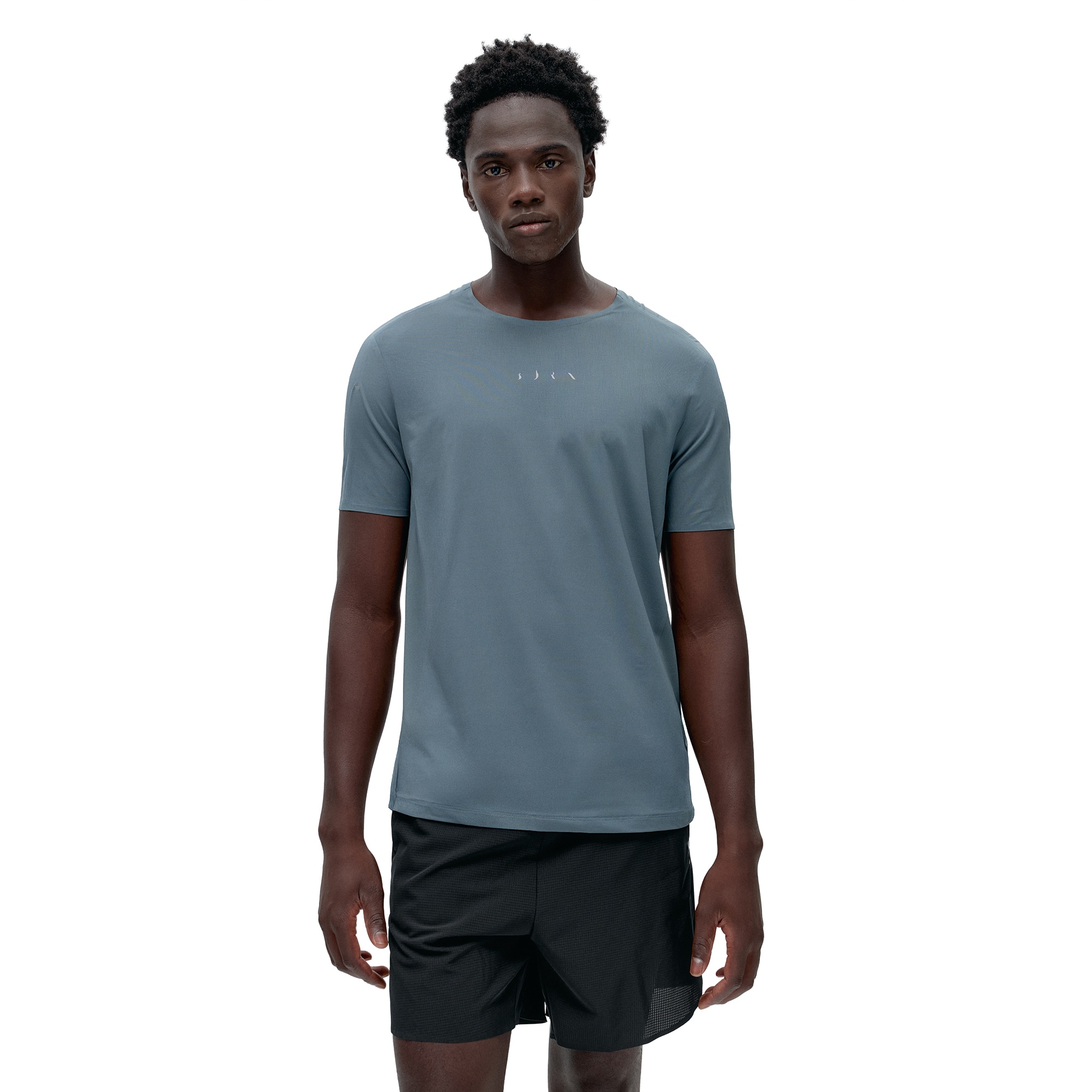 Born Camiseta de hombre Vostok Living Yoga Azul grisáceo