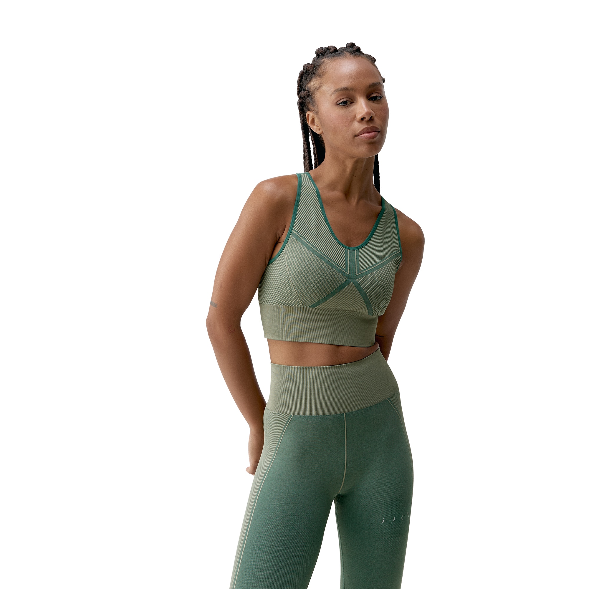 Born Top deportivo de mujer Buddha Living Yoga Verde Agua