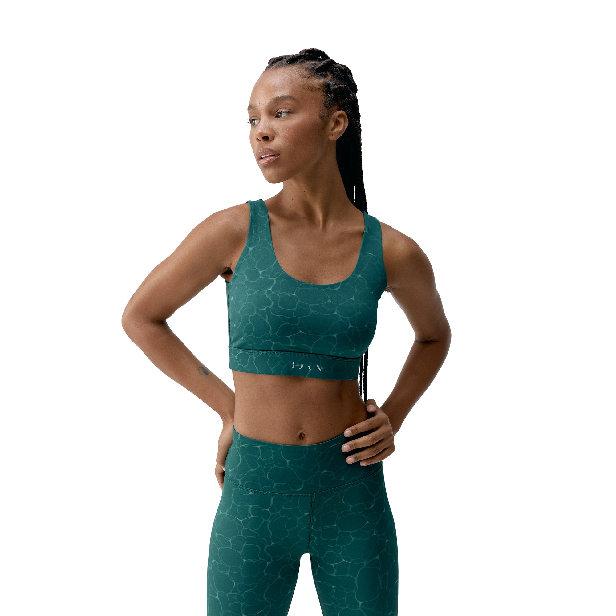 Born Top deportivo de mujer Organic Living Yoga Verde Agua