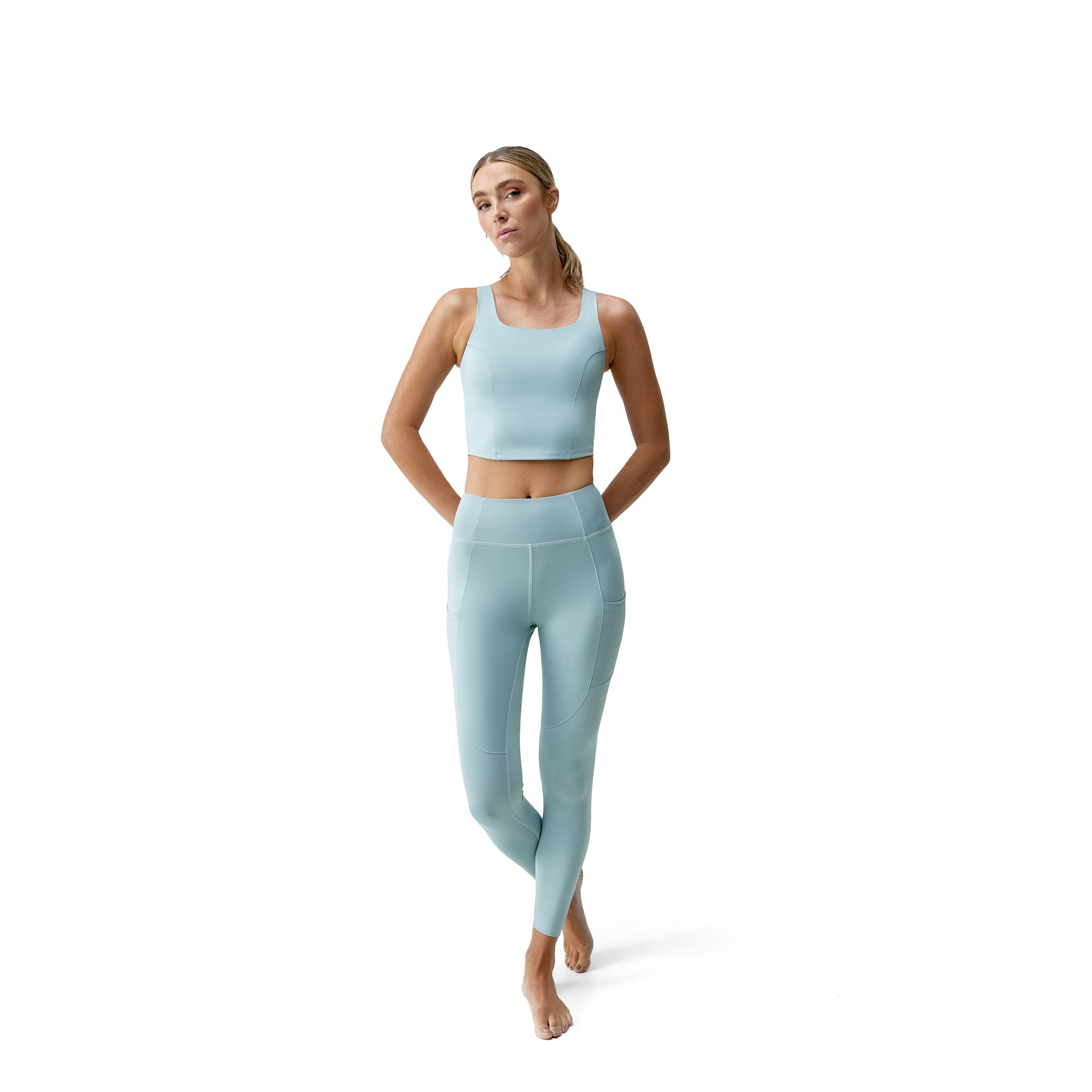 Imagen 4 de Top deportivo de mujer Godo Born Living Yoga - Azul celeste Azul celeste