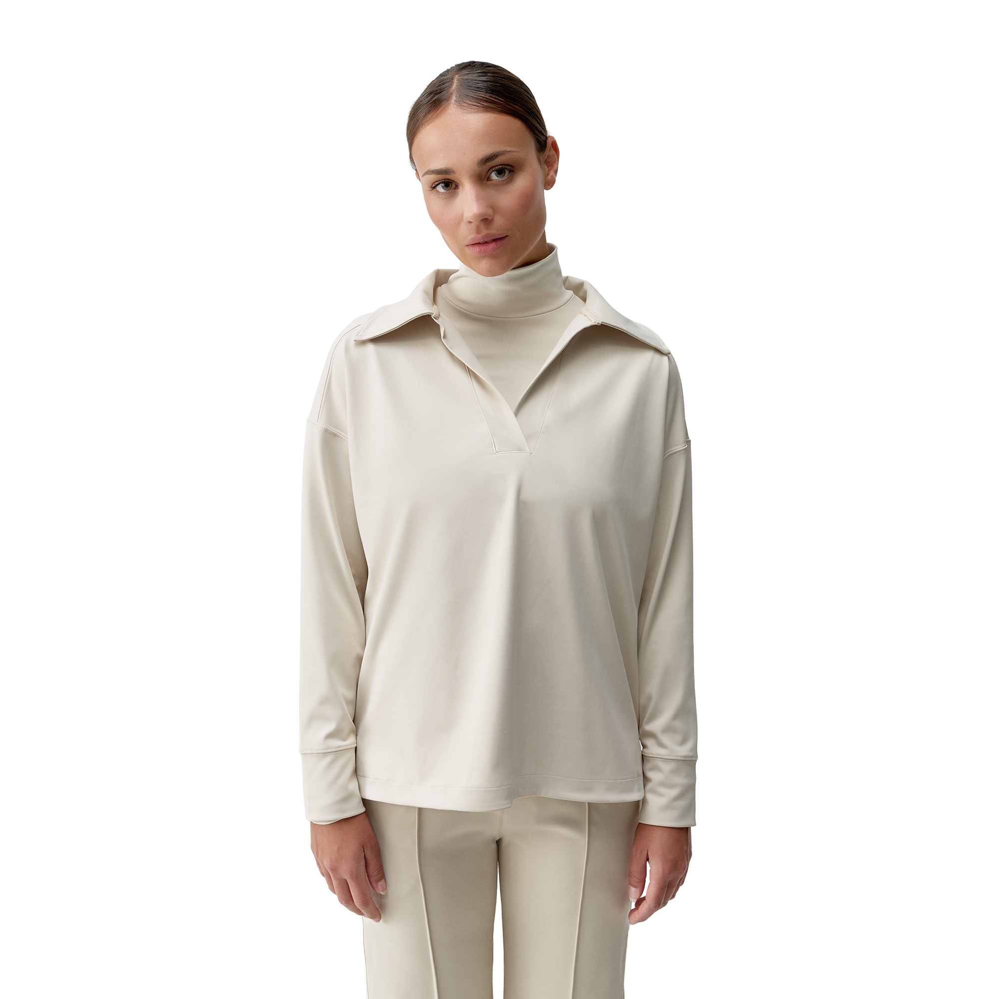 Sudadera de mujer Lua Polo Born Living Yoga - Crema Crema-1