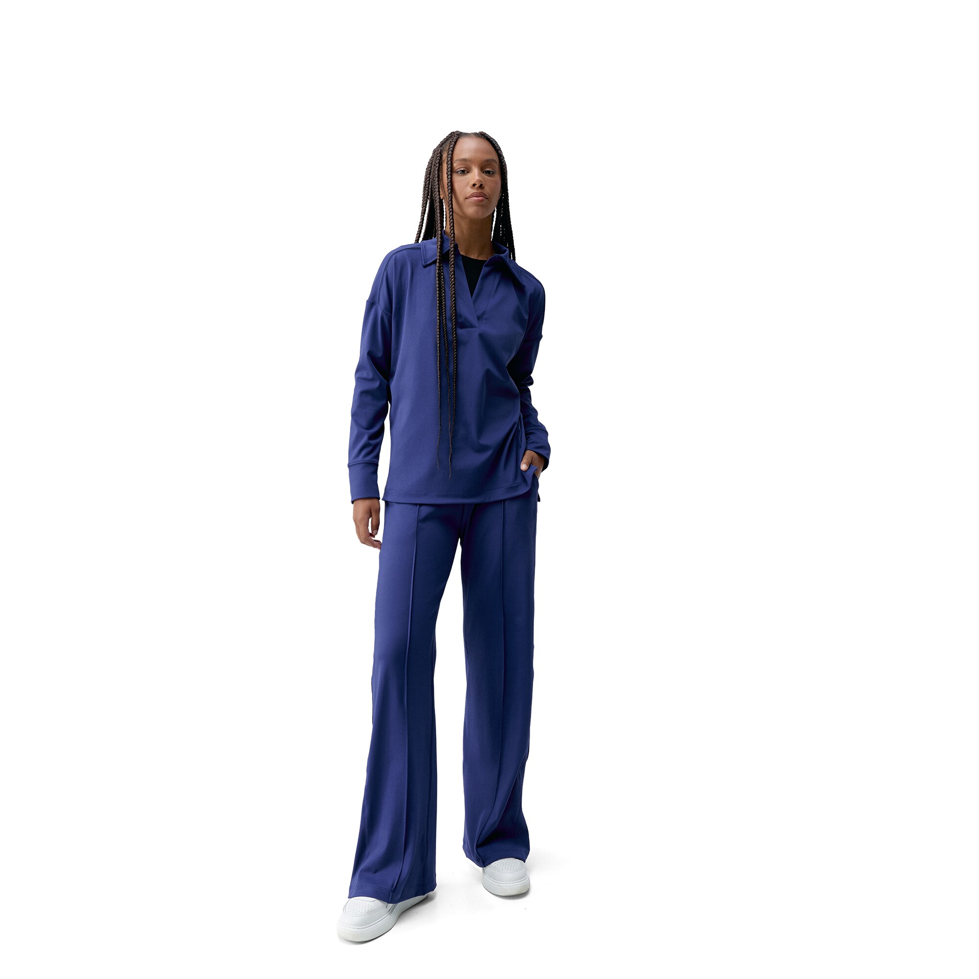 Sudadera de mujer Lua Polo Born Living Yoga - Azul antracita Azul antracita-4