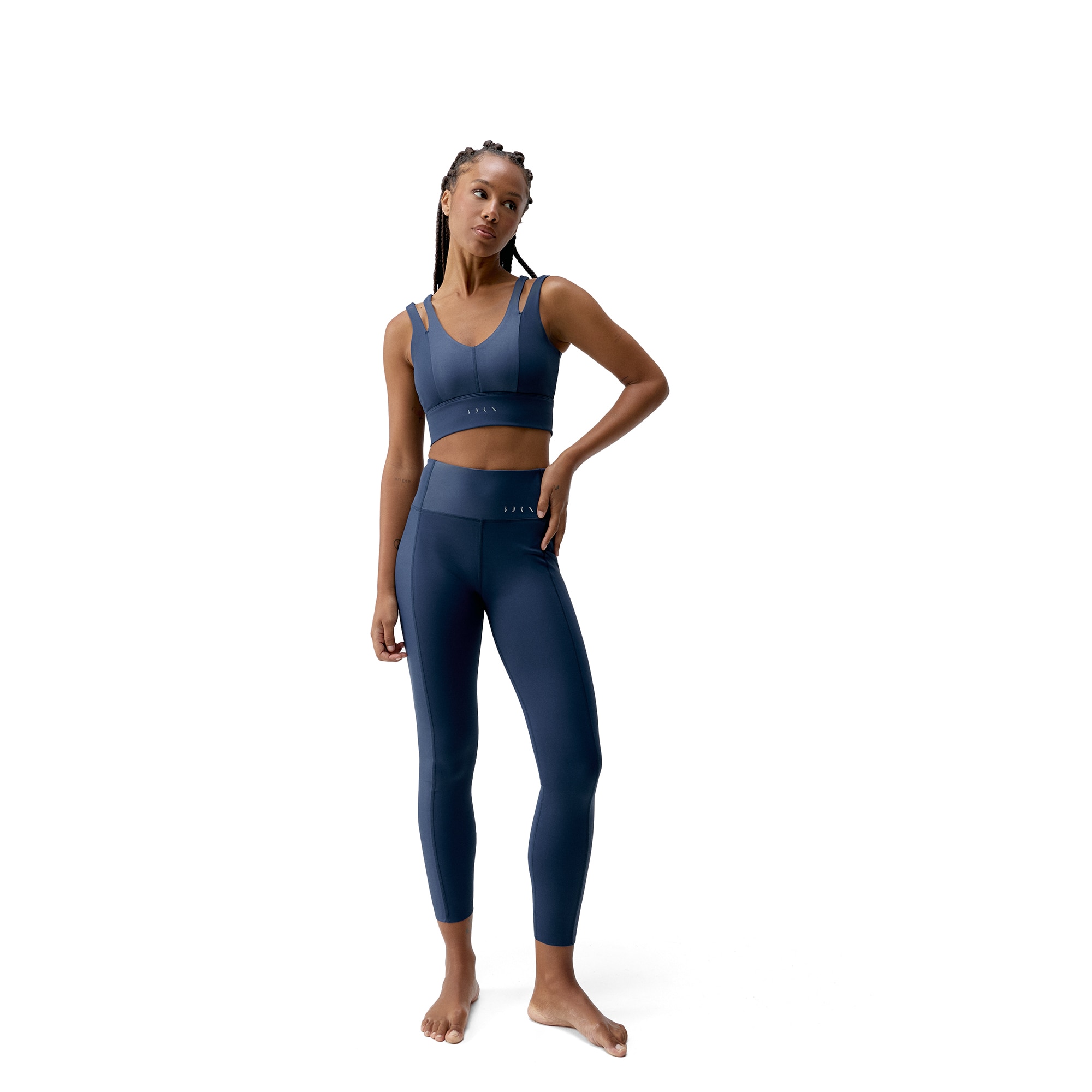 Top deportivo de mujer Maan Born Living Yoga - Azul marino Azul marino-4