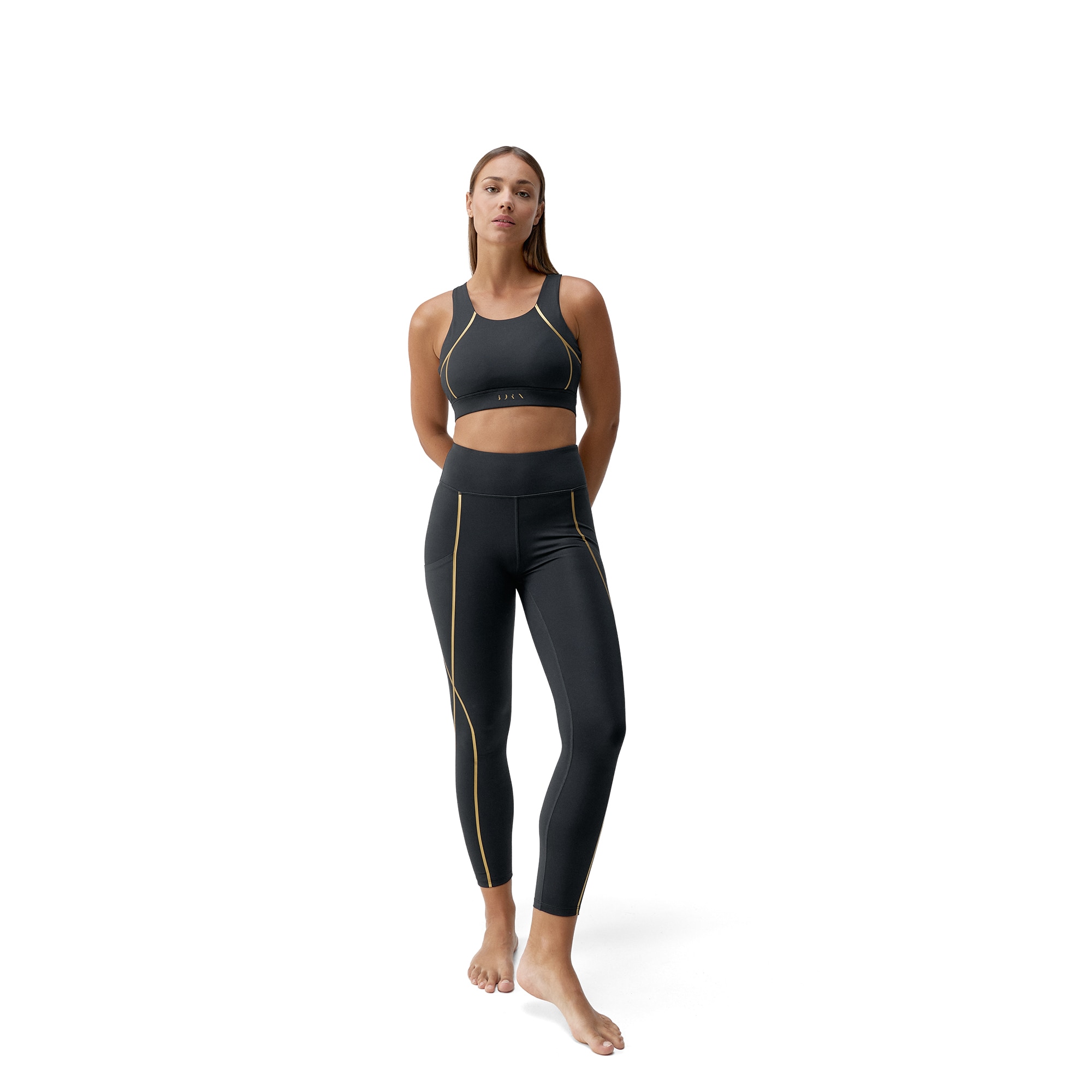Top deportivo de mujer Gold Born Living Yoga - Negro Negro-5