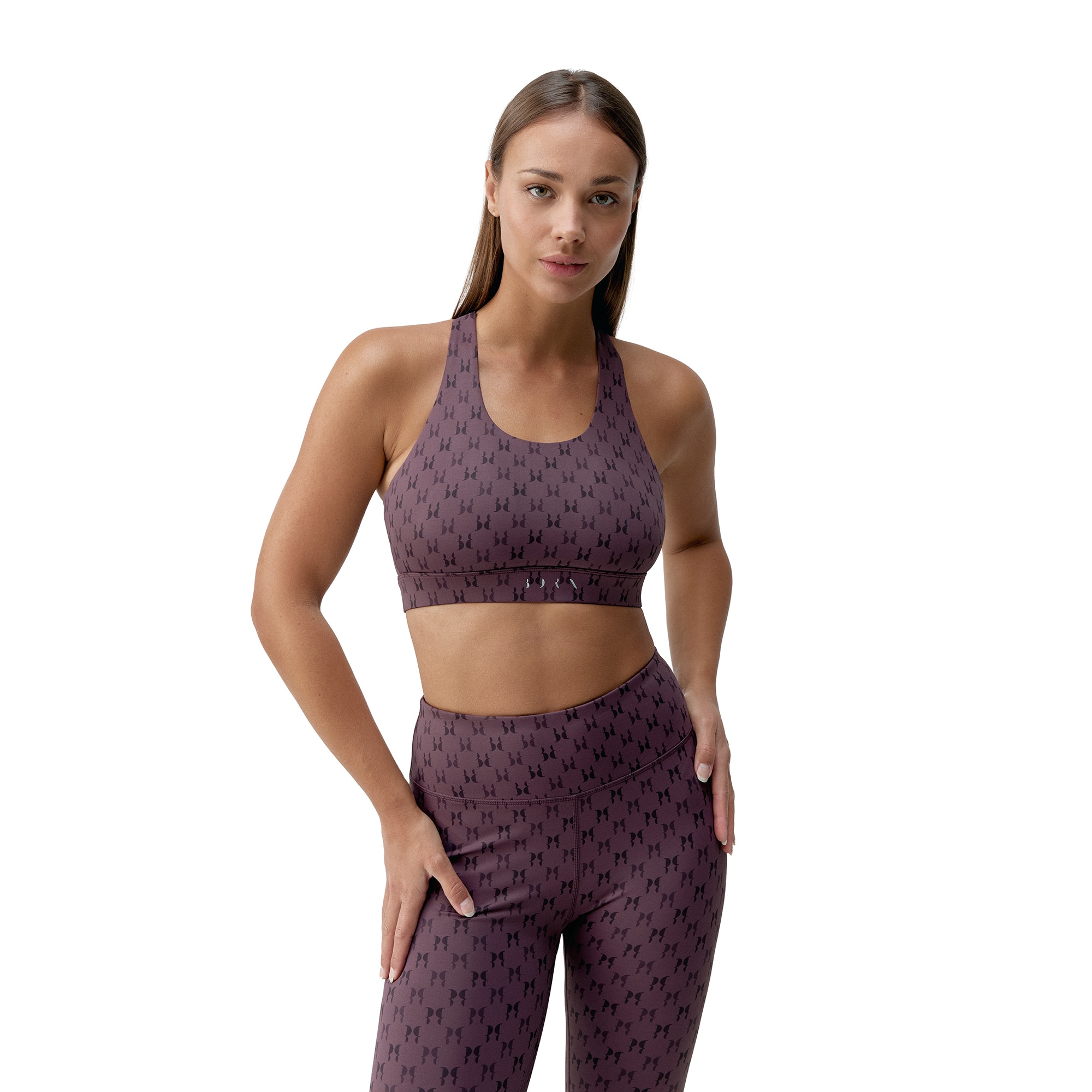 Born Top deportivo de mujer Monogram Living Yoga Vino