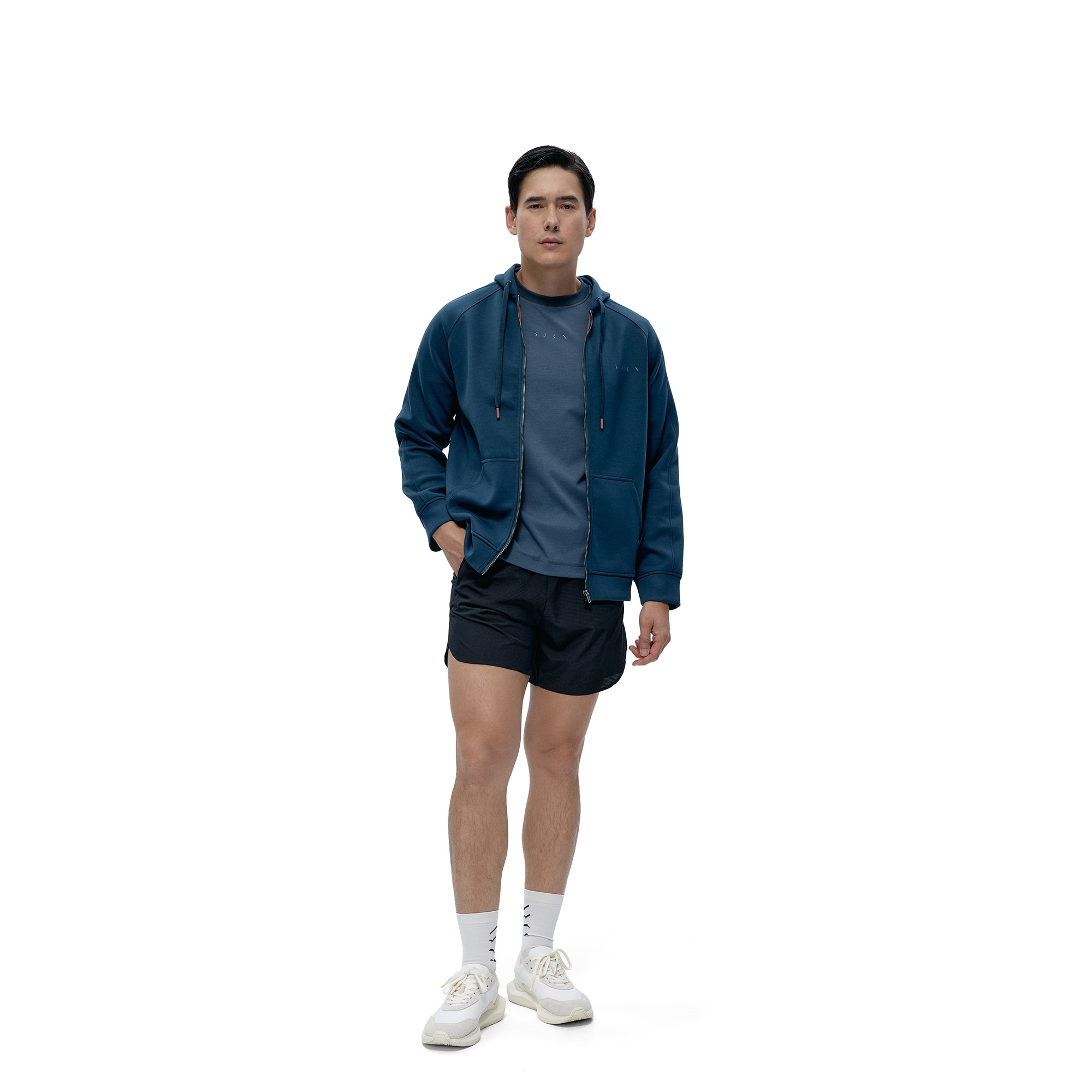 Sudadera de hombre Nam Born Living Yoga - Azul marino Azul marino-4