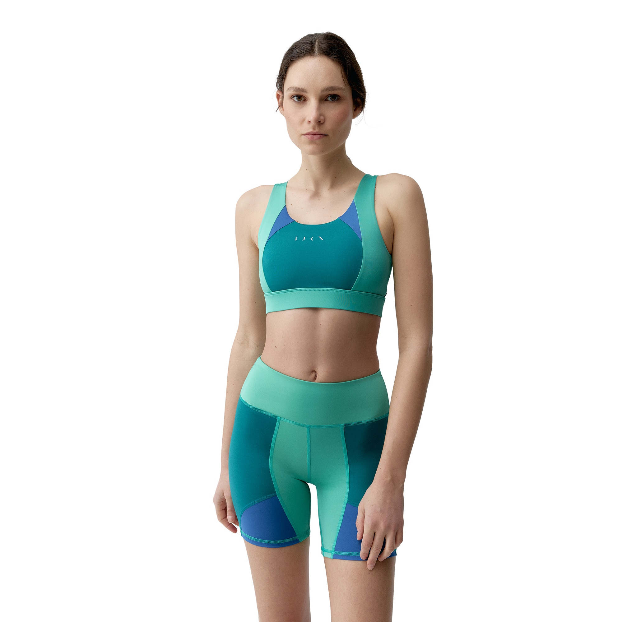 Born Top deportivo de mujer Darana Living Yoga Verde / Azul marino