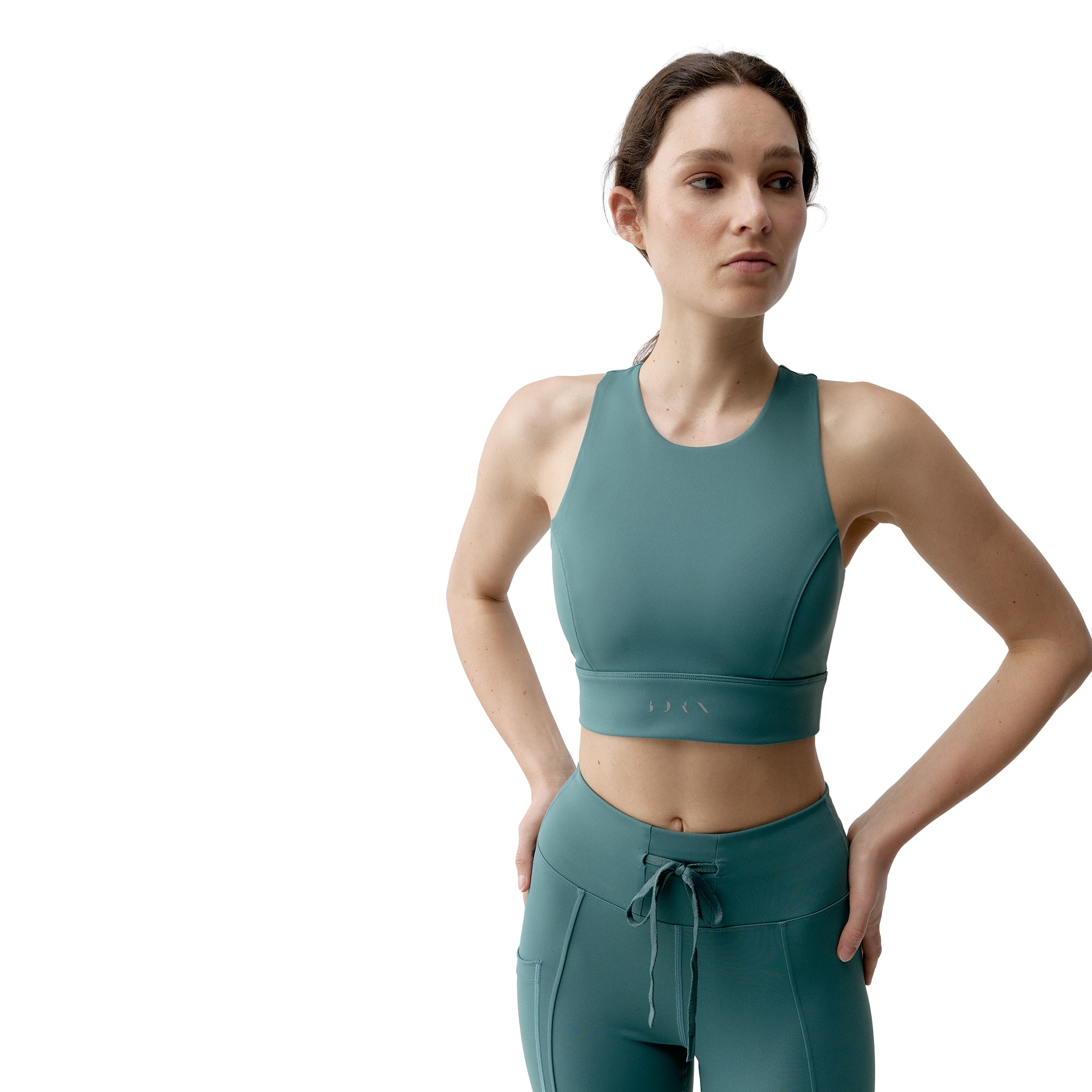 Born Top deportivo de mujer Ariadna Living Yoga Azul celeste