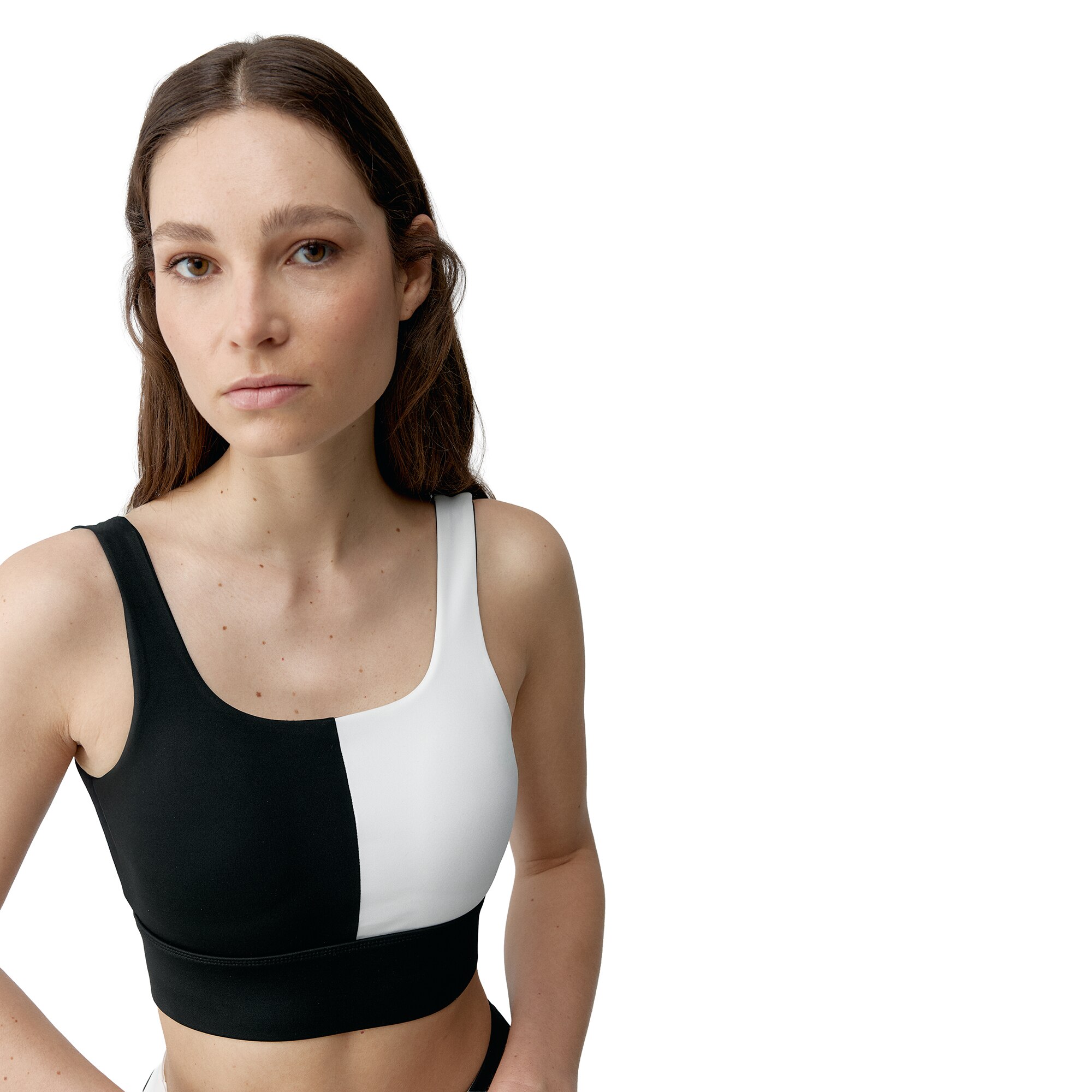 Top deportivo de mujer Kate Born Living Yoga - Negro / Blanco Negro / Blanco-3