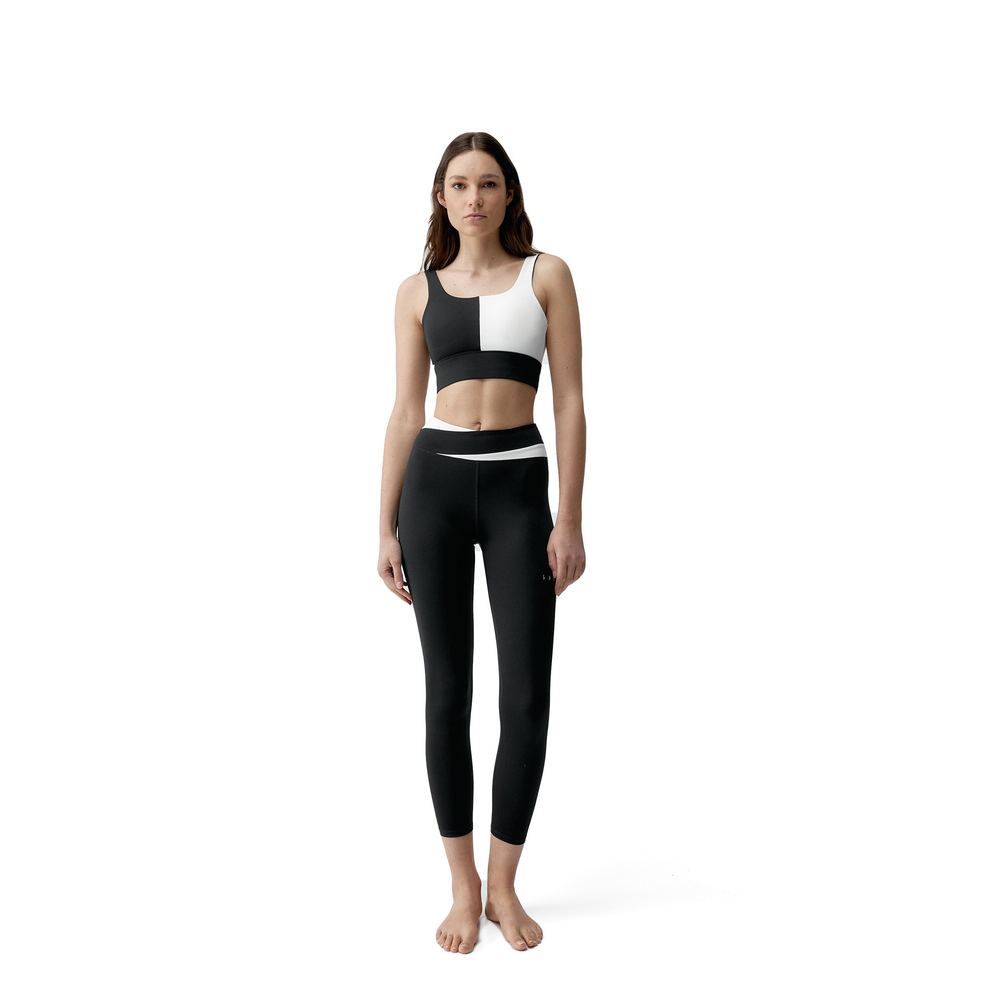 Top deportivo de mujer Kate Born Living Yoga - Negro / Blanco Negro / Blanco-6