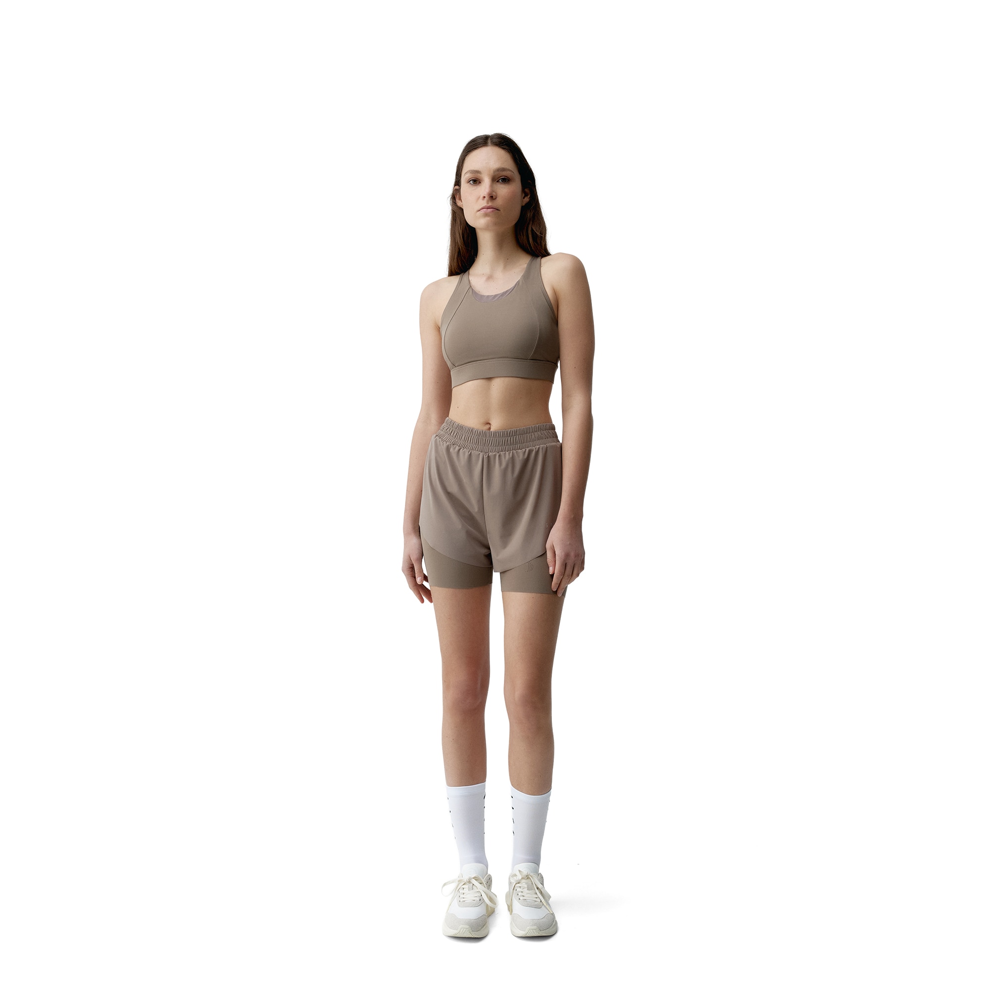 Top de mujer Bikila Born Living Yoga - Blanco Beige-4