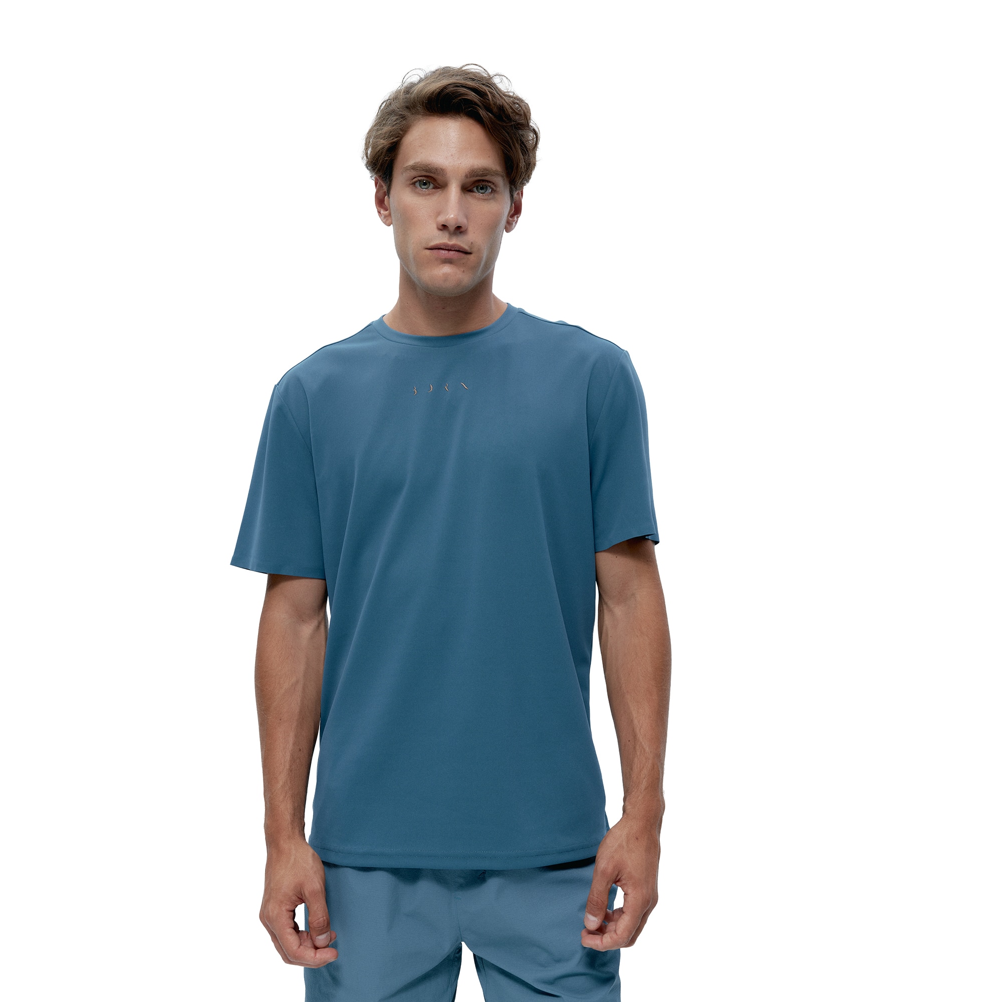 Born Camiseta de hombre Dan Living Yoga Azul porcelana
