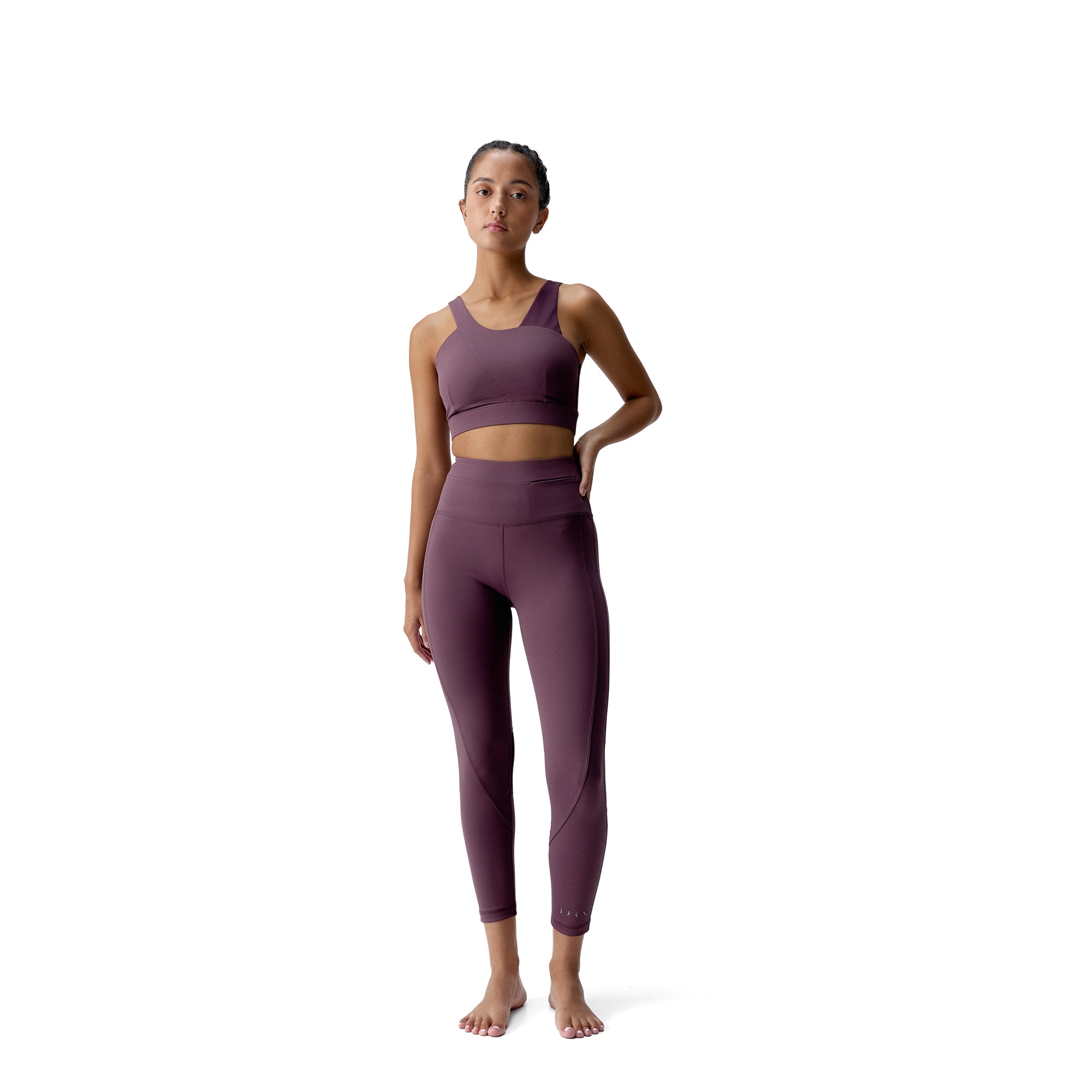 Imagen 4 de Top deportivo de mujer Jin Born Living Yoga - Negro Burdeos