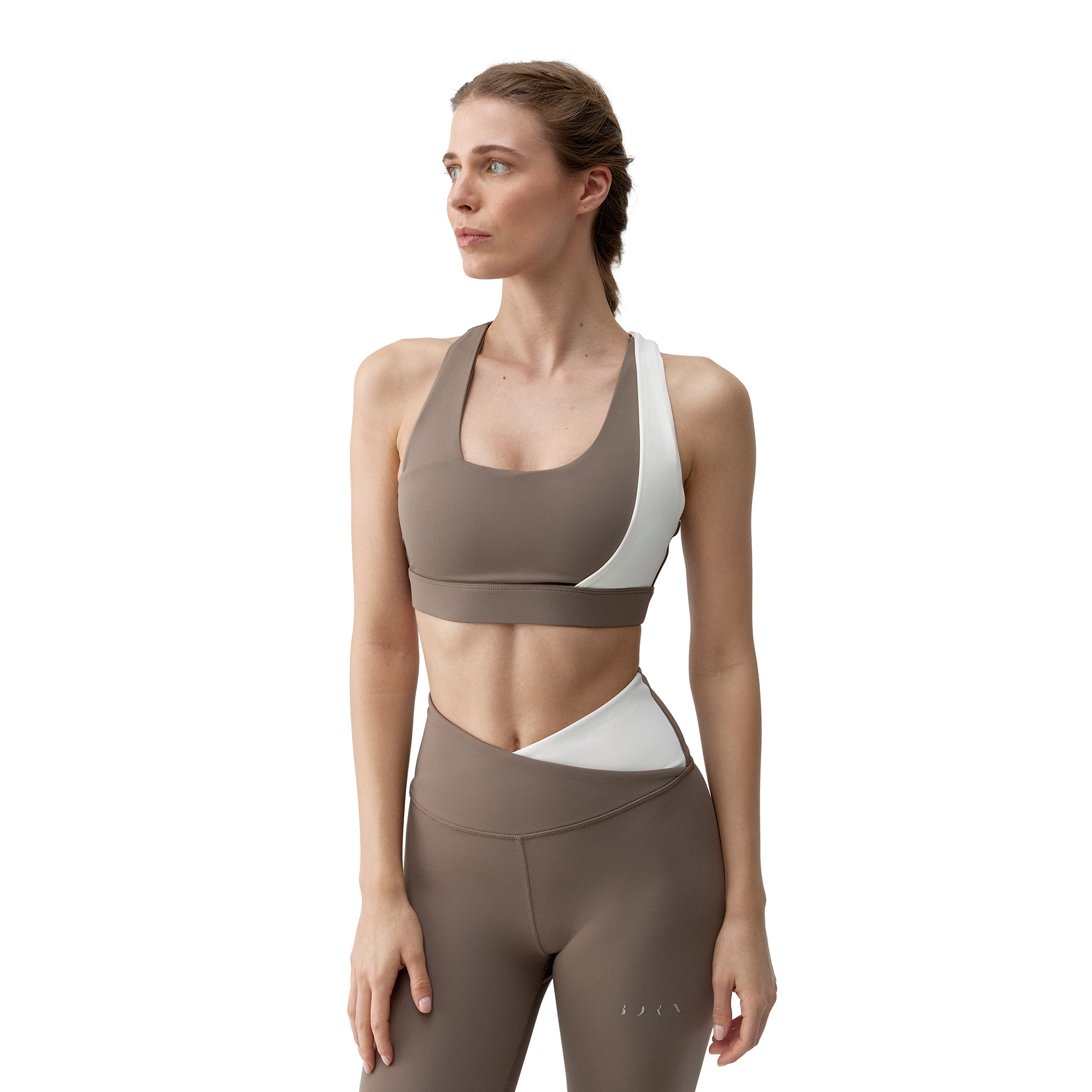 Born Top de Mujer Cleo Hueso con veta blanca