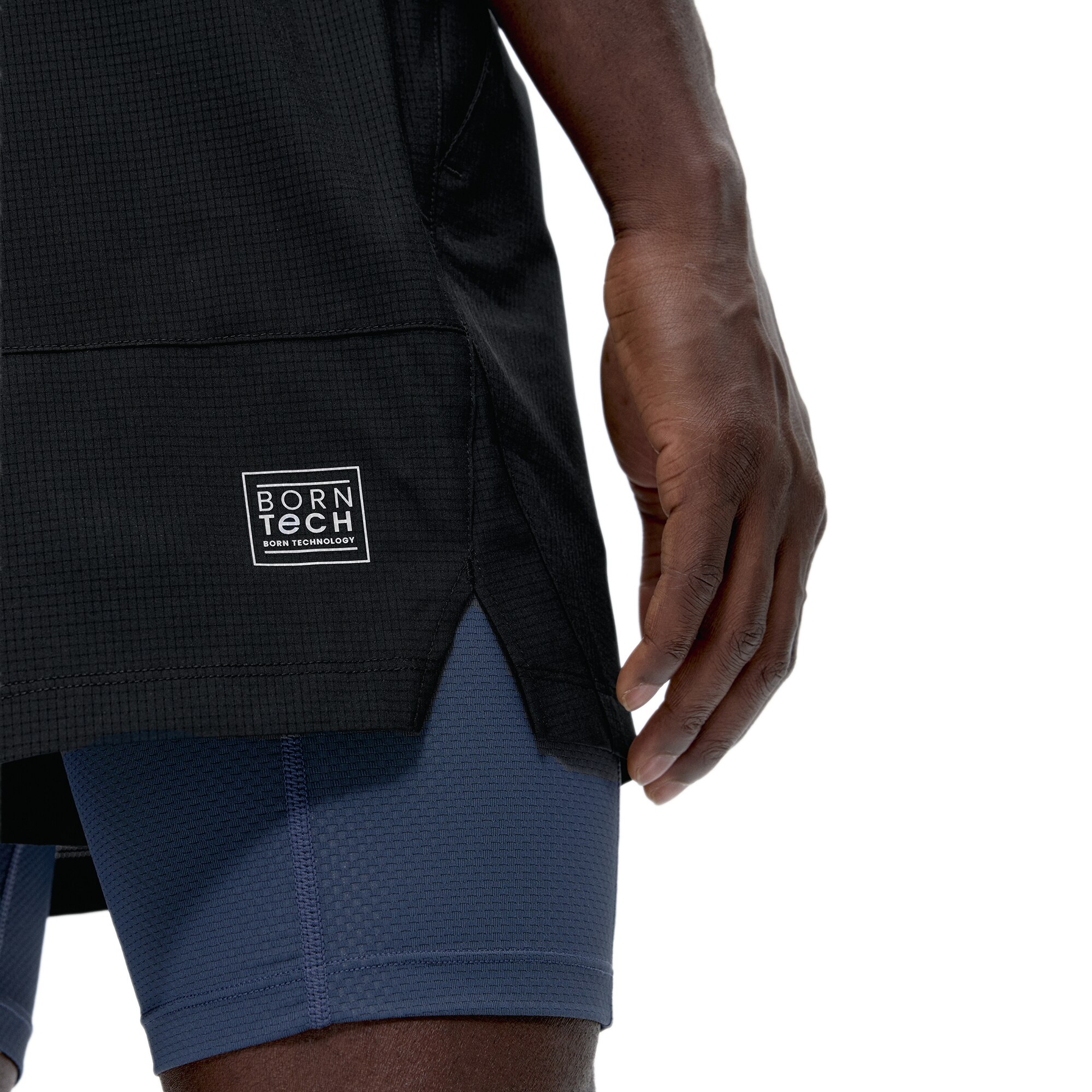Short de Hombre Strider BORN - Negro / Gris Negro / Gris-3