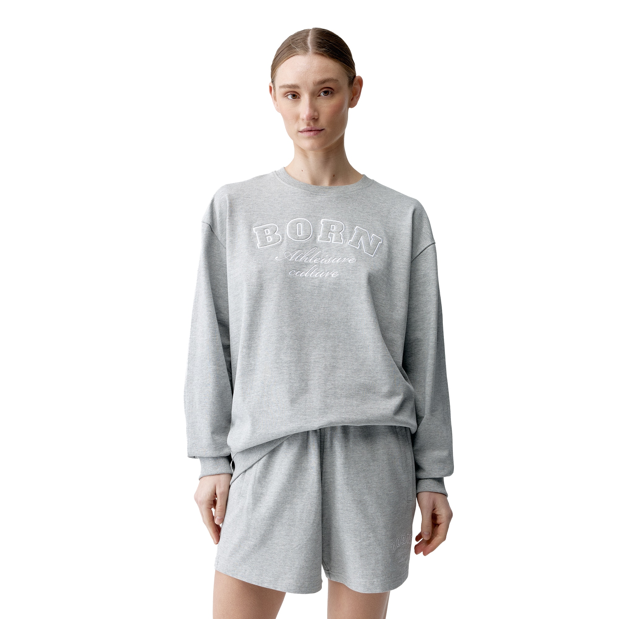 Born Sudadera de mujer Court Living Yoga Gris