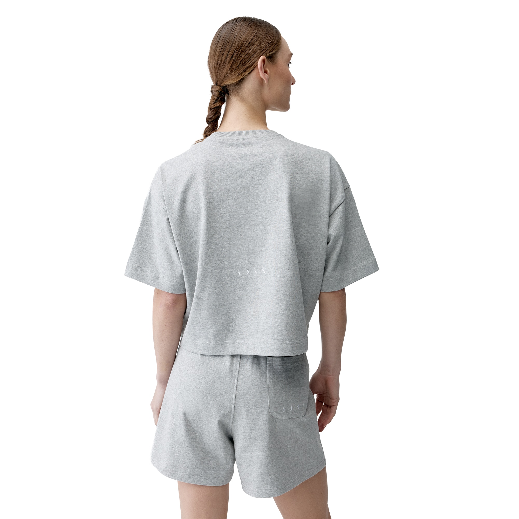 Camiseta de mujer Court Born Living Yoga - Gris Gris-2