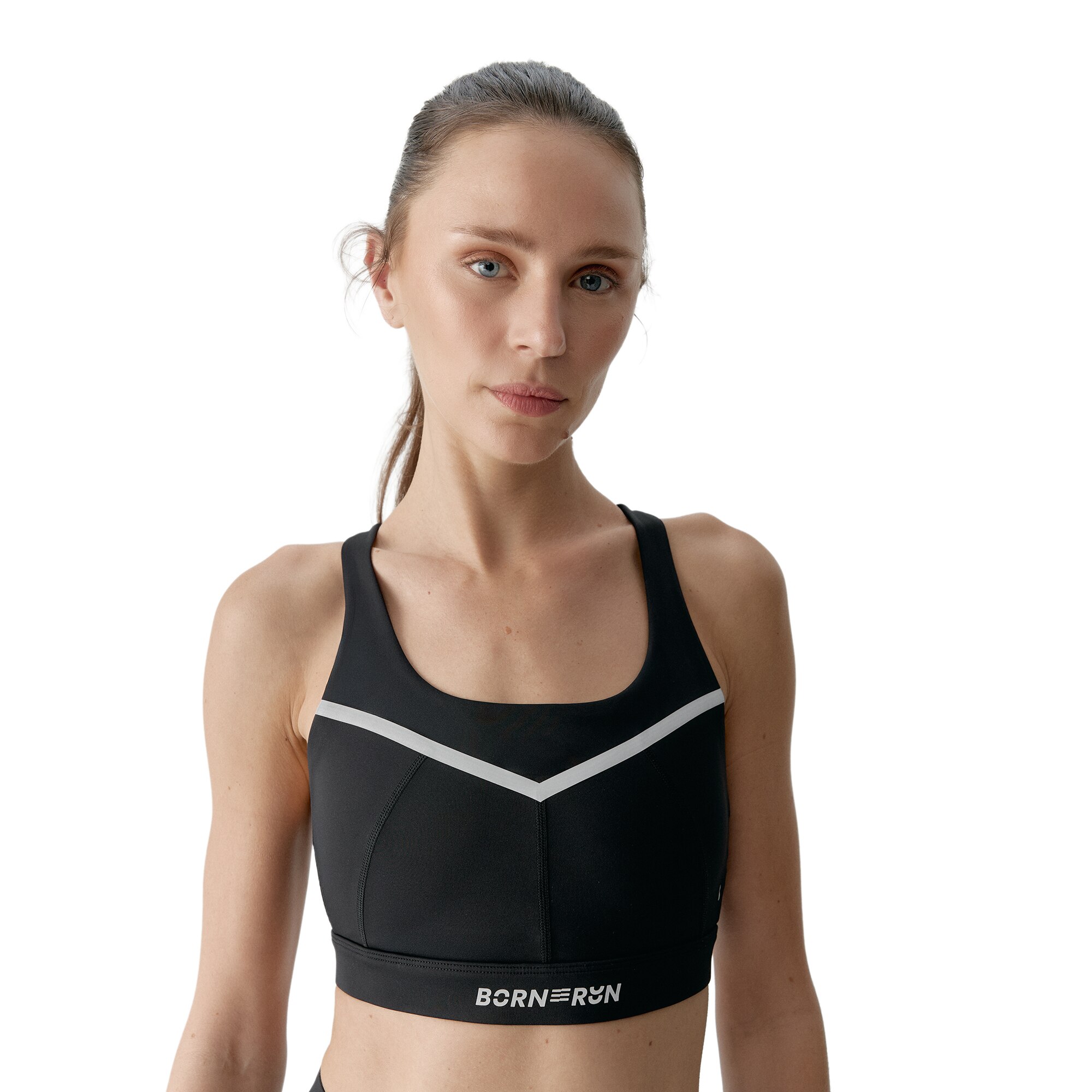 Top deportivo de mujer Luna Run Born - Negro Negro-1