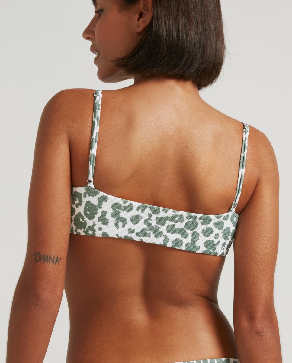 Top de bikini Soft Safari con tirantes regulables - Robin Collection - Verde militar Verde militar-2