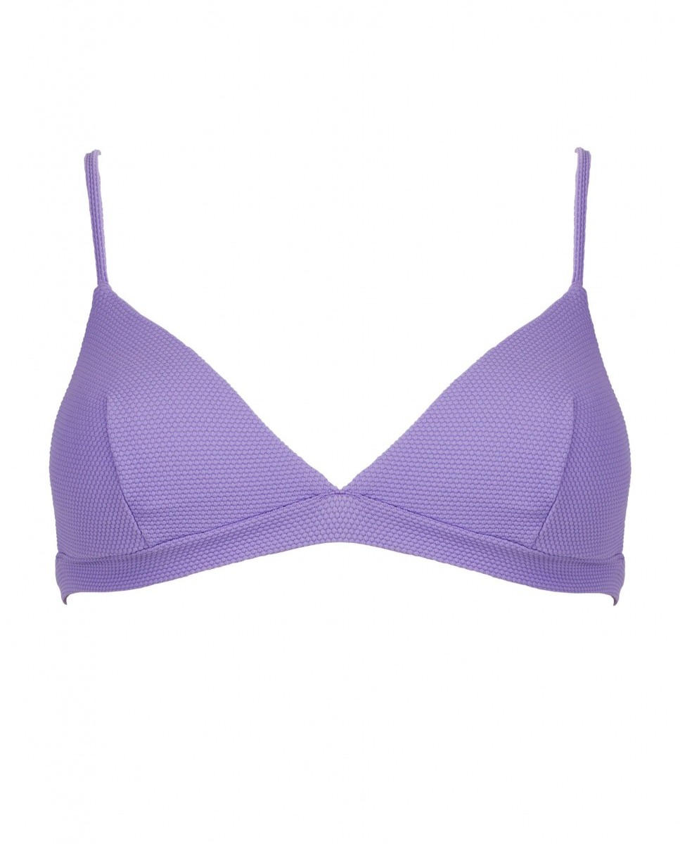 Top de bikini triángulo Sporty Piqué con tejido estructura y foams extraíbles - Robin Collection - Lila Lila-3