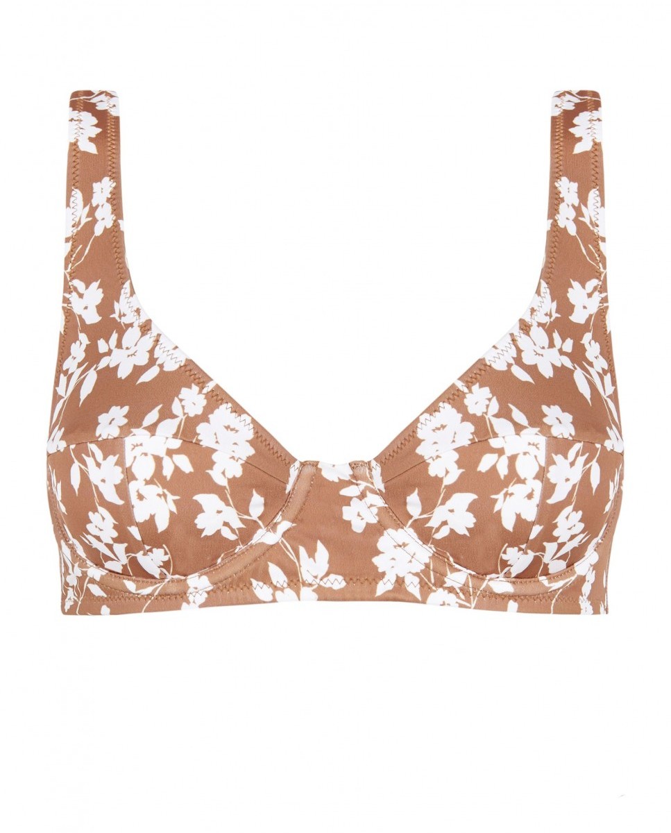 Sujetador de bikini Balconette Habanera con aro y tirantes regulables - Robin Collection - Marrón Marrón-4