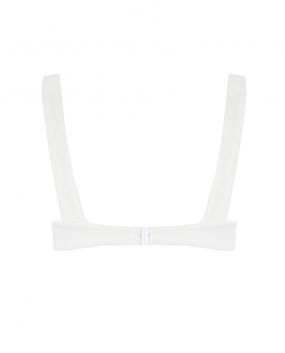 Sujetador de bikini balconette blanco con tejido estructurado y aro - Robin Collection - Blanco Blanco-4