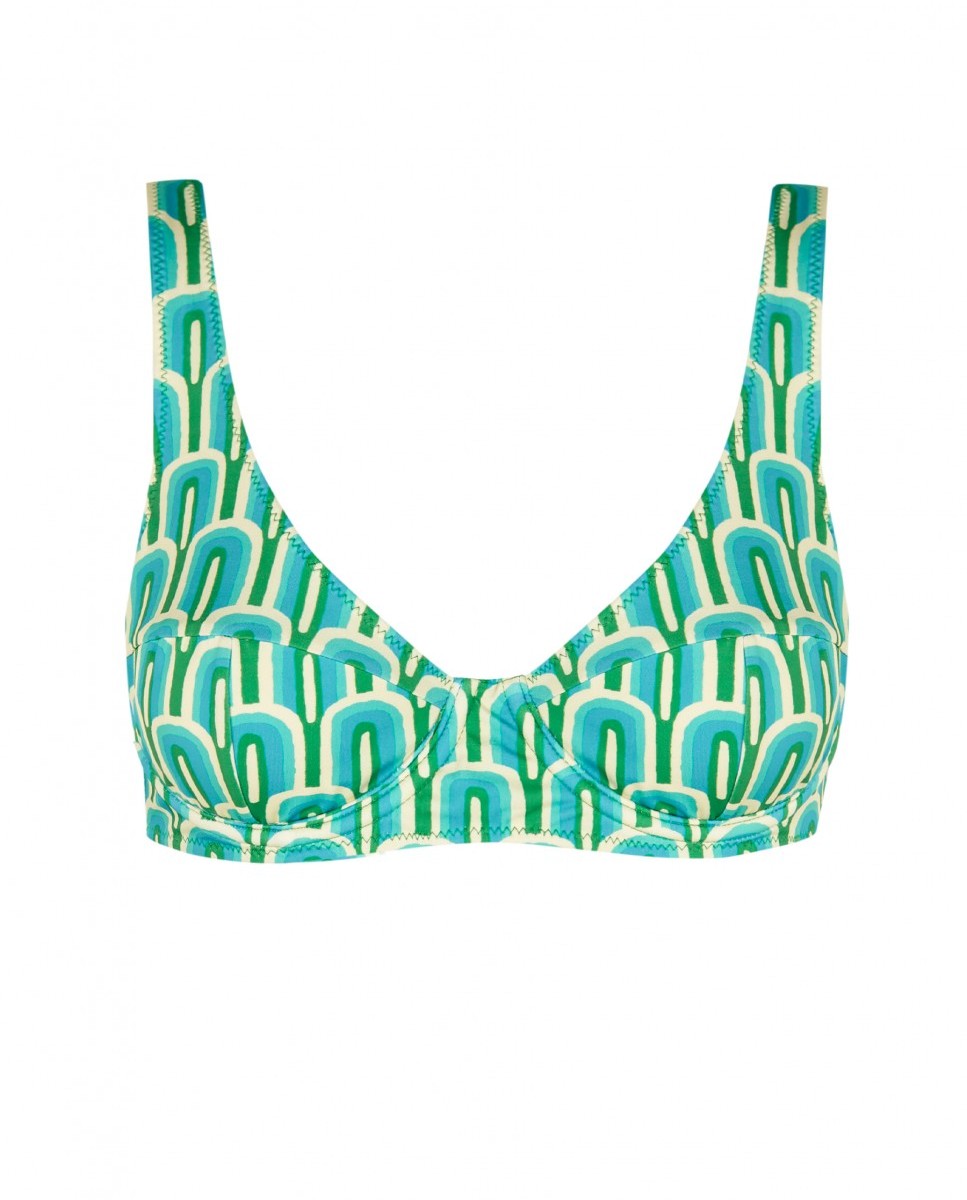 Top de bikini Balconette Calypso con foams extraíbles y tirantes regulables - Robin Collection - Verde Verde-5